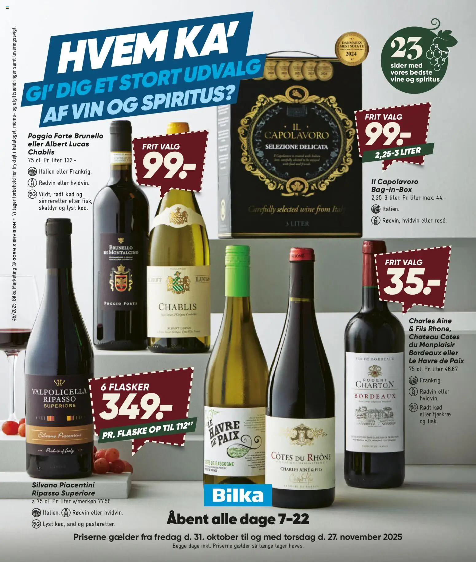 Bilka tilbudsavis – gyldig fra 31.10.2025 | Side: 1 | Produkter: Vin