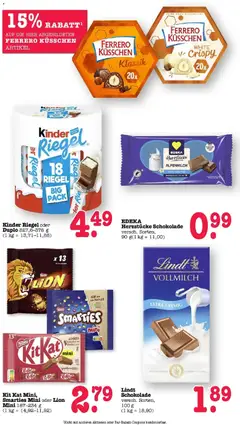 Edeka prospekt Bühlertal	 ab 09.03.2026 gültig | Seite: 39 | Produkte: Schokolade, Smarties, Kinder riegel, Lindt