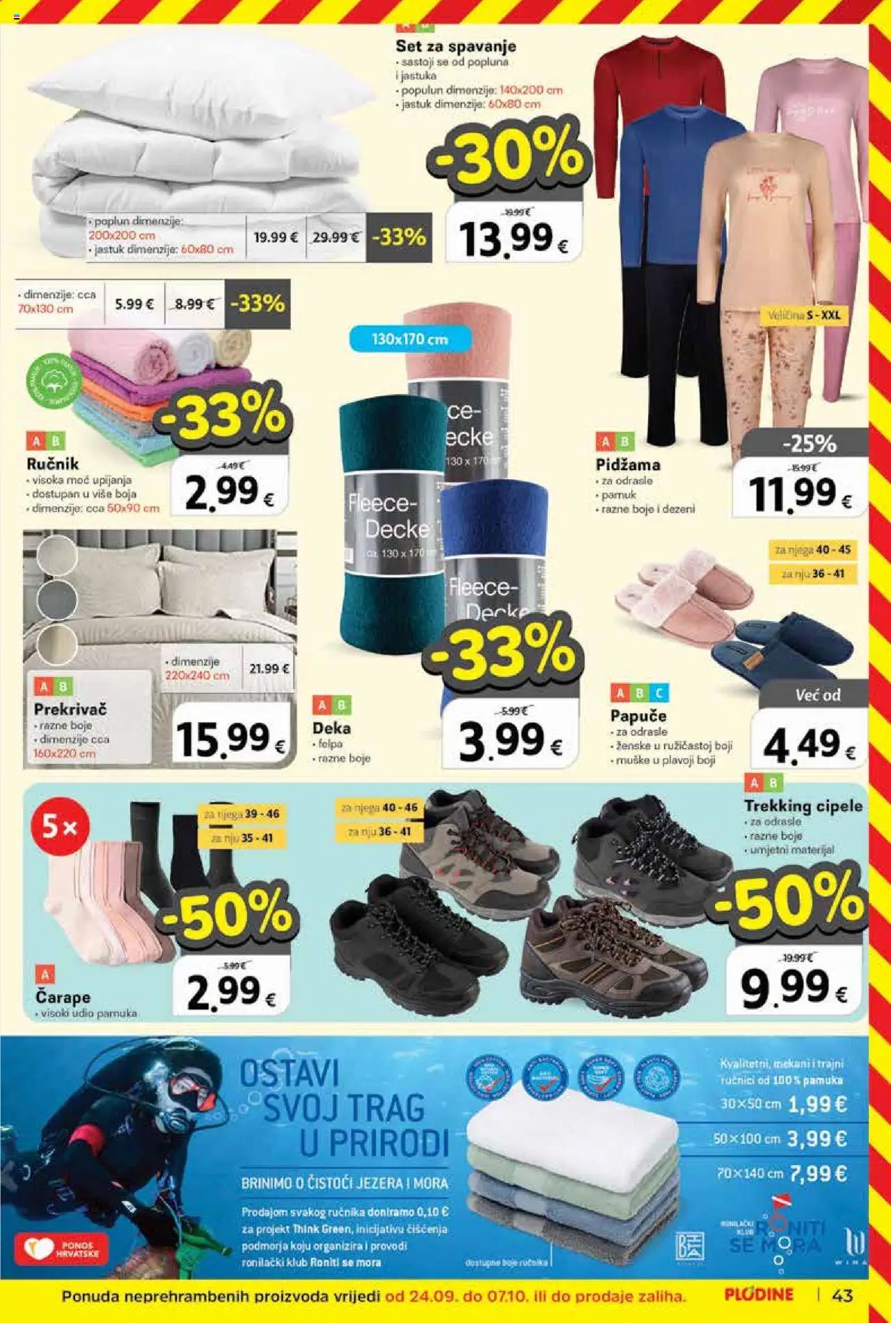 Plodine katalog | vrijedi od 01.10.2025 | Stranica: 43 | Proizvodi: Jastuk, Čarape, Poplun, Deka