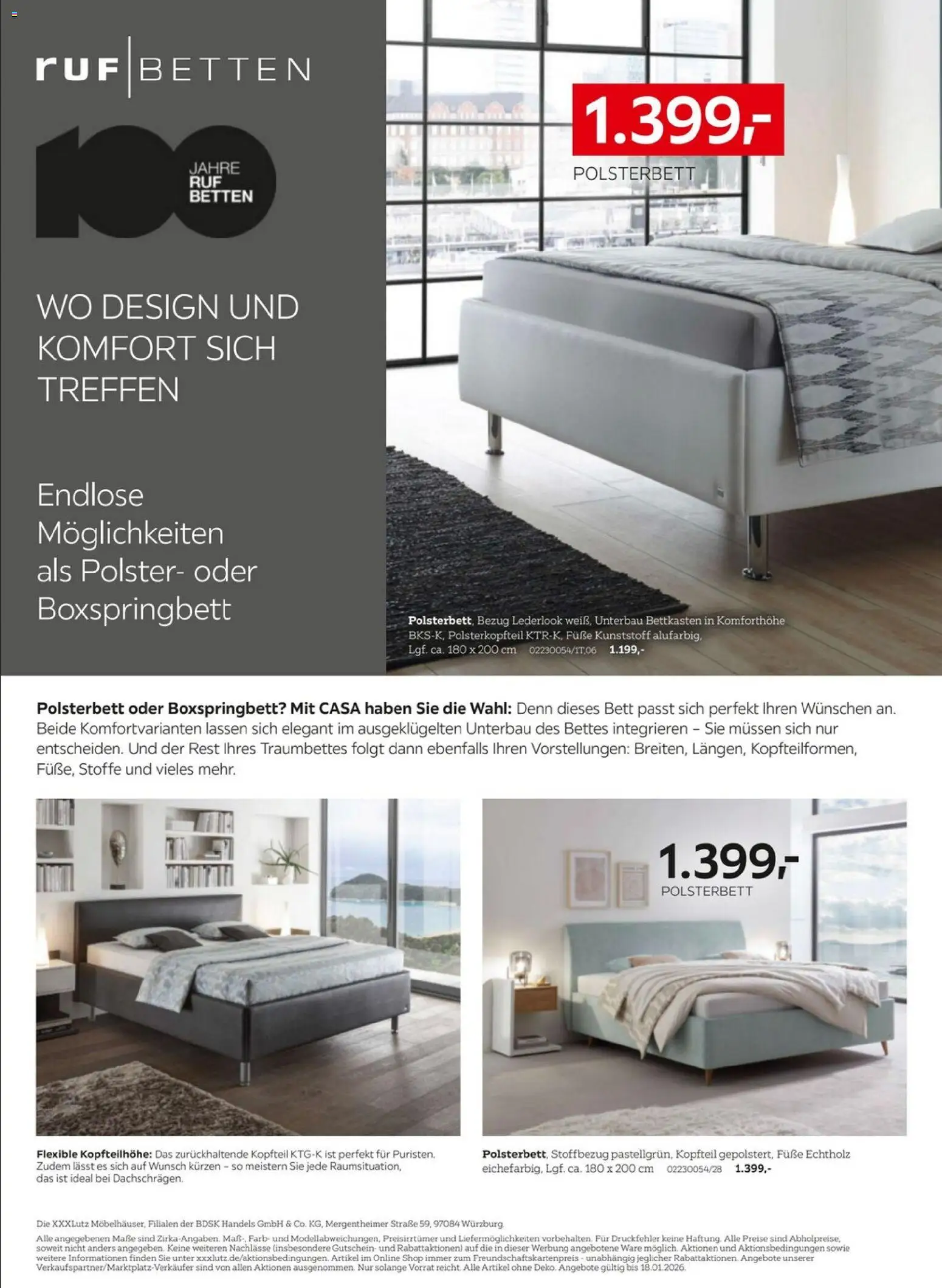 XXXL Lutz Das Beste im Leben – gültig ab 02.01.2026 | Seite: 2 | Produkte: Bett, Boxspringbett, Polsterbett