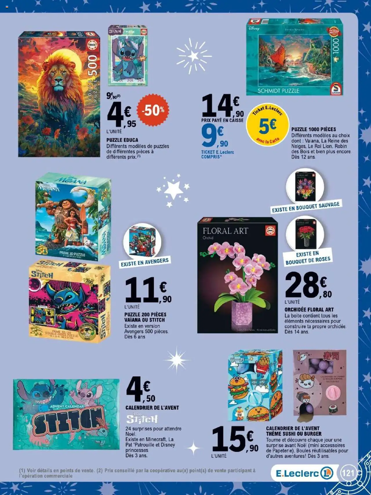 {H1} | Page: 121 | Produits: Calendrier, Bouquet de roses, Sushi, Orchidée