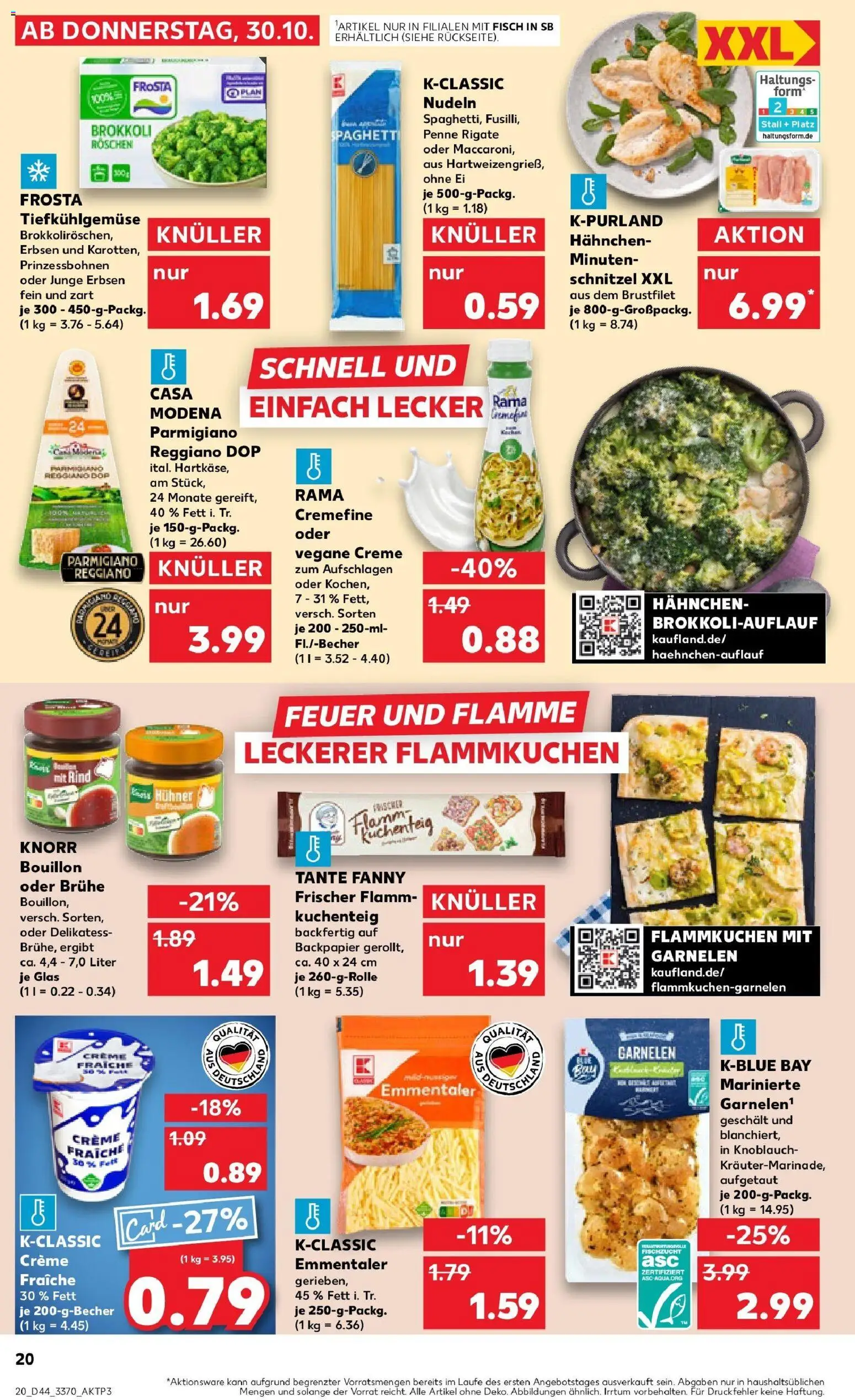 Kaufland prospekt Bergen Auf Rügen	 – gültig ab 30.10.2025 | Seite: 20 | Produkte: Rama, Knorr, Nudeln, Erbsen