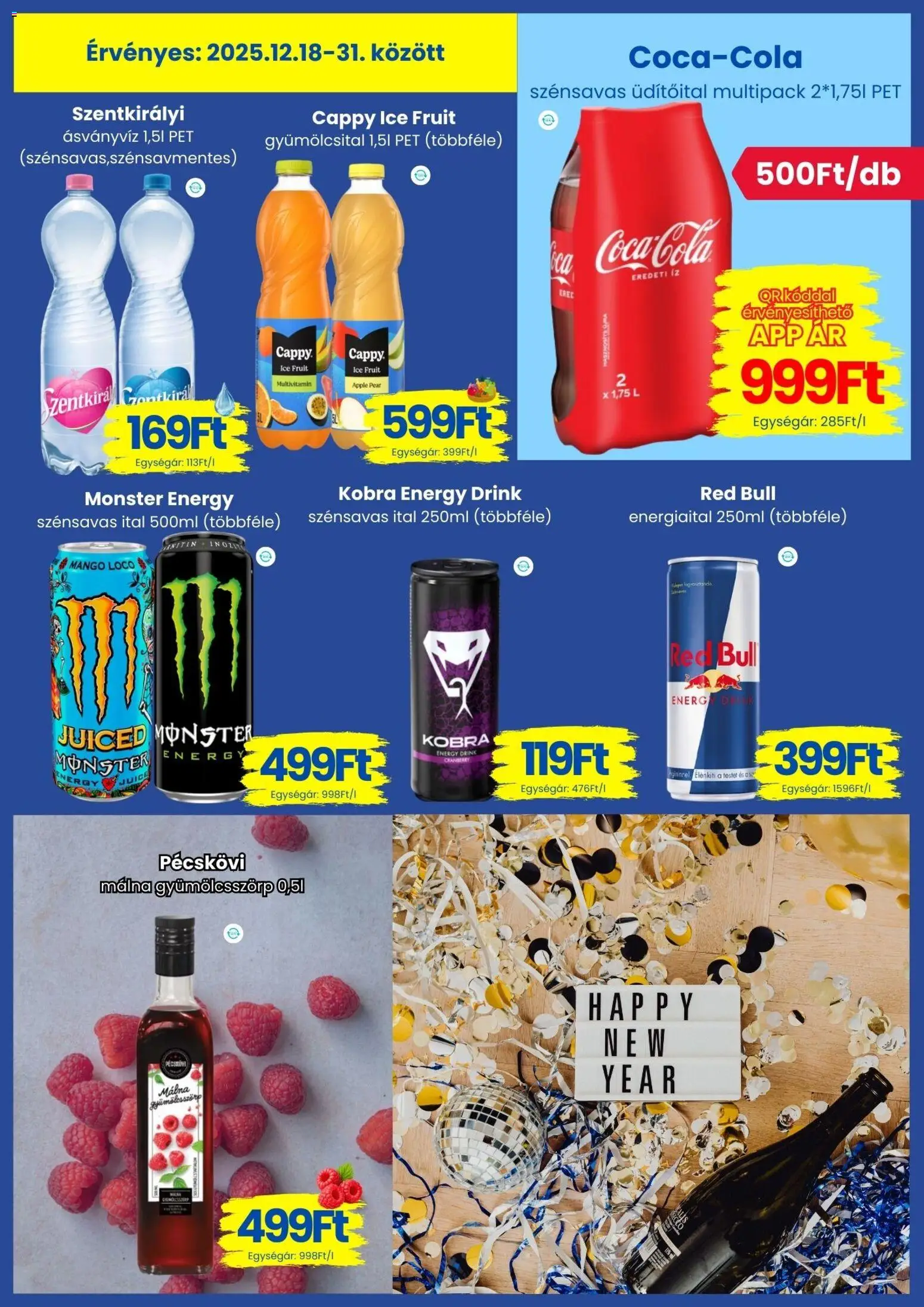 Magnetic akciós ujság - amely érvényes a következő dátumtól: 18.12.2025 | Oldal: 9 | Termékek: Málna, Red bull, Multivitamin, Mangó