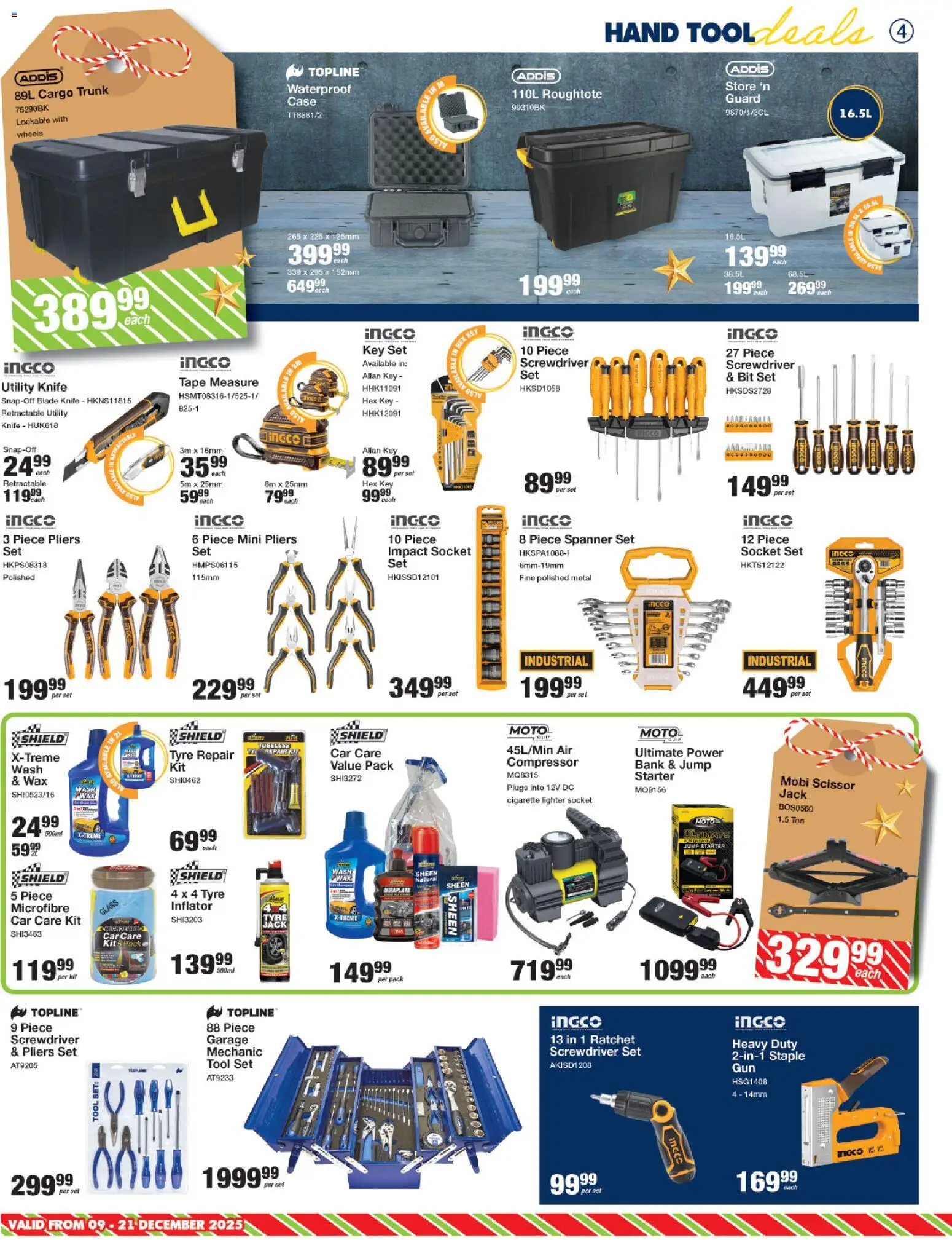 New MICA catalogue – valid from 09.12.2025 | Page: 4 | Products: Case, Utility, Socket set, Compressor