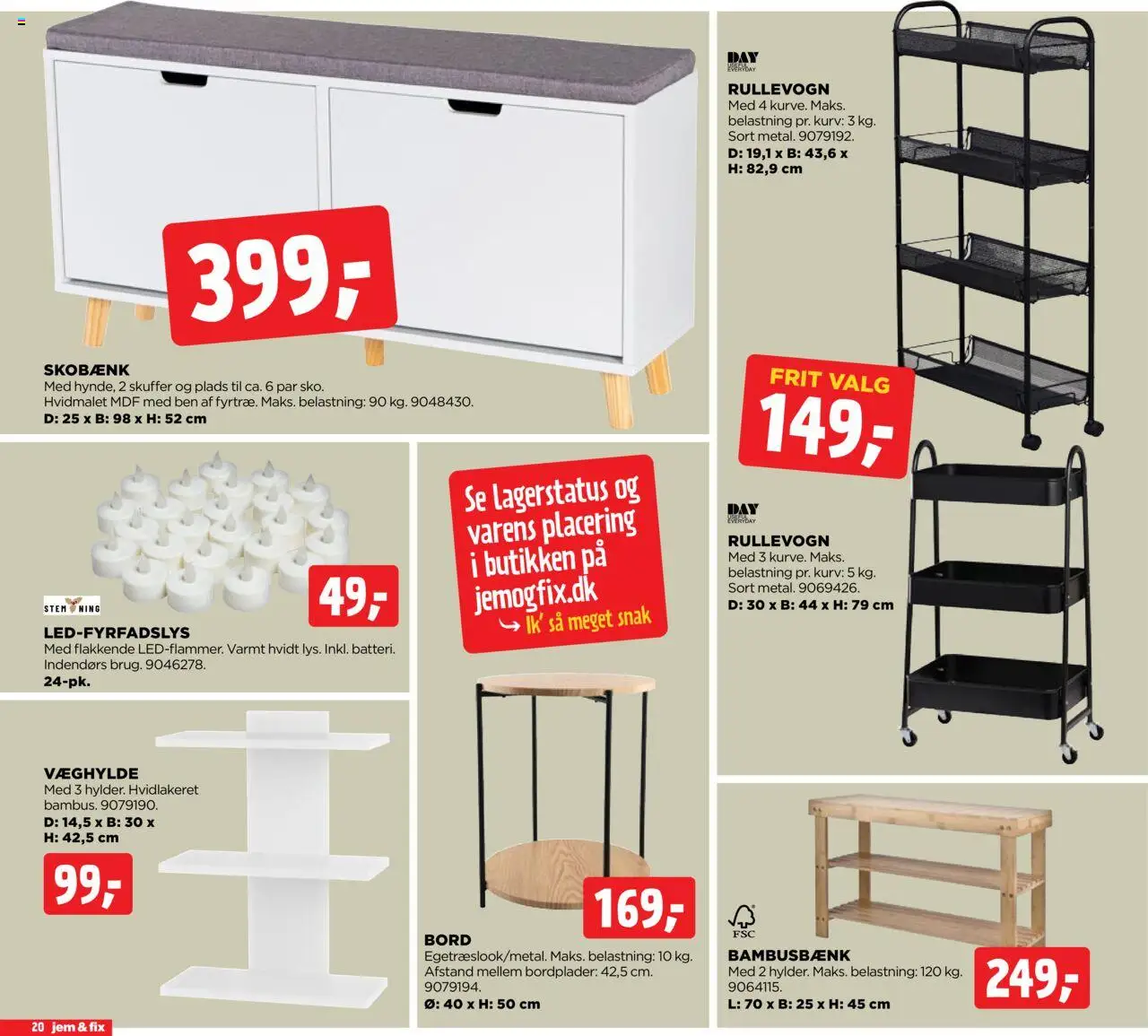 Jem & fix tilbudsavis – gyldig fra 28.09.2025 | Side: 20 | Produkter: Bord, Kurv