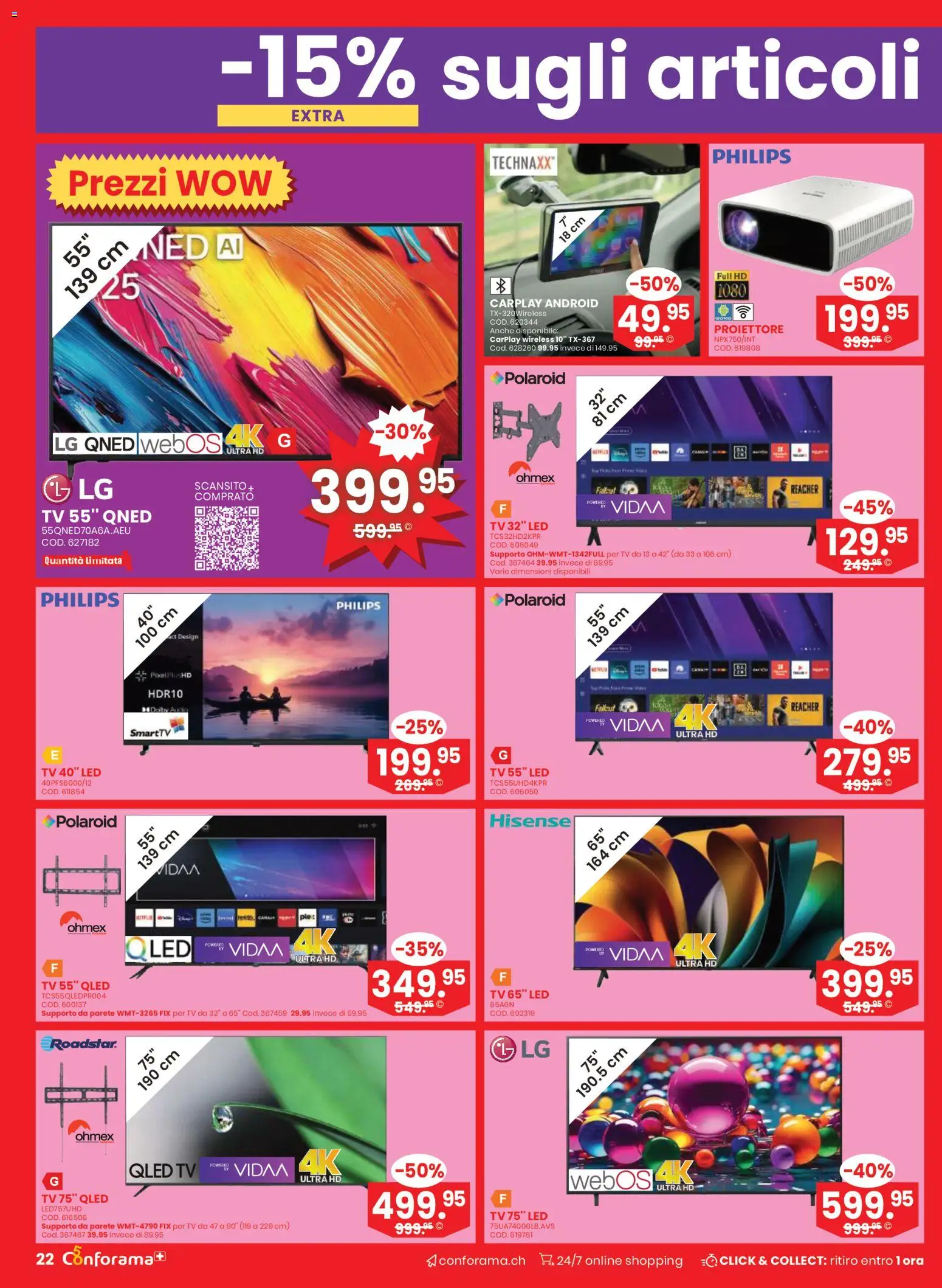 Conforama Aktionen IT – gültig ab 25.02.2026 | Seite: 22 | Produkte: TV, LG, Philips, Hisense