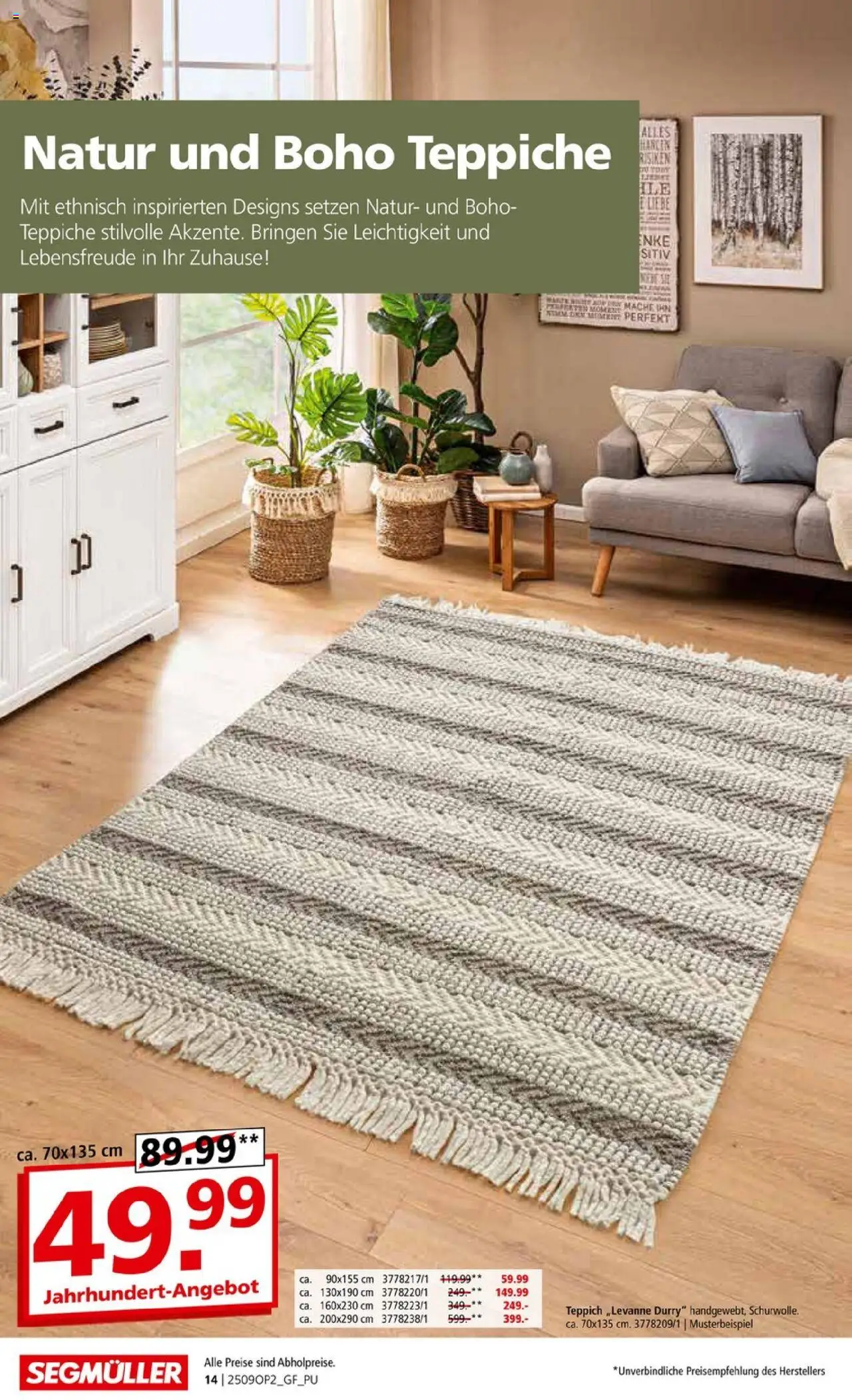 Segmüller Teppich Spezial – gültig ab 01.09.2025 | Seite: 14 | Produkte: Teppich