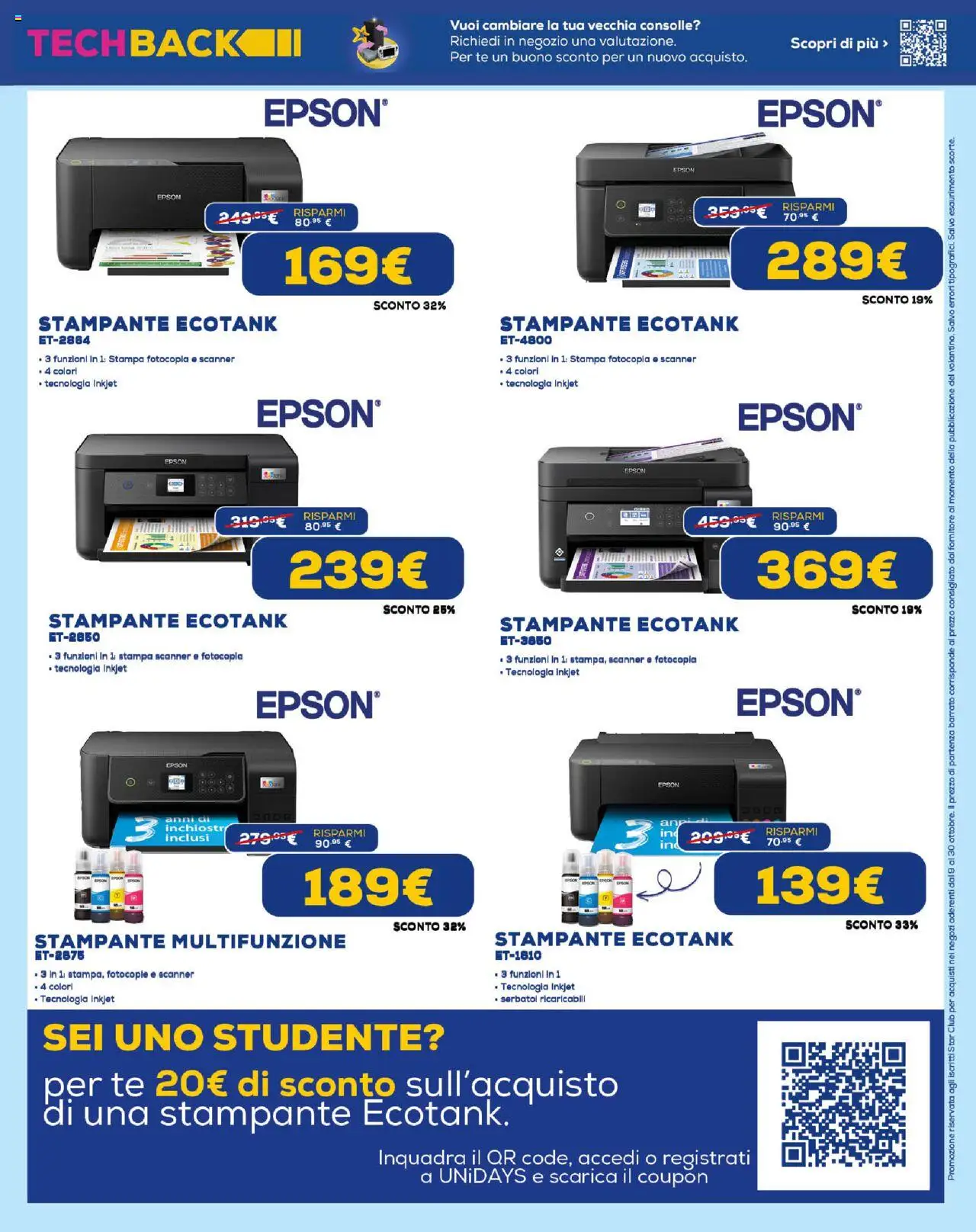 Volantino Euronics del 09.10.2025 | Pagina: 15 | Prodotti: Tè, Stampante, Stampa