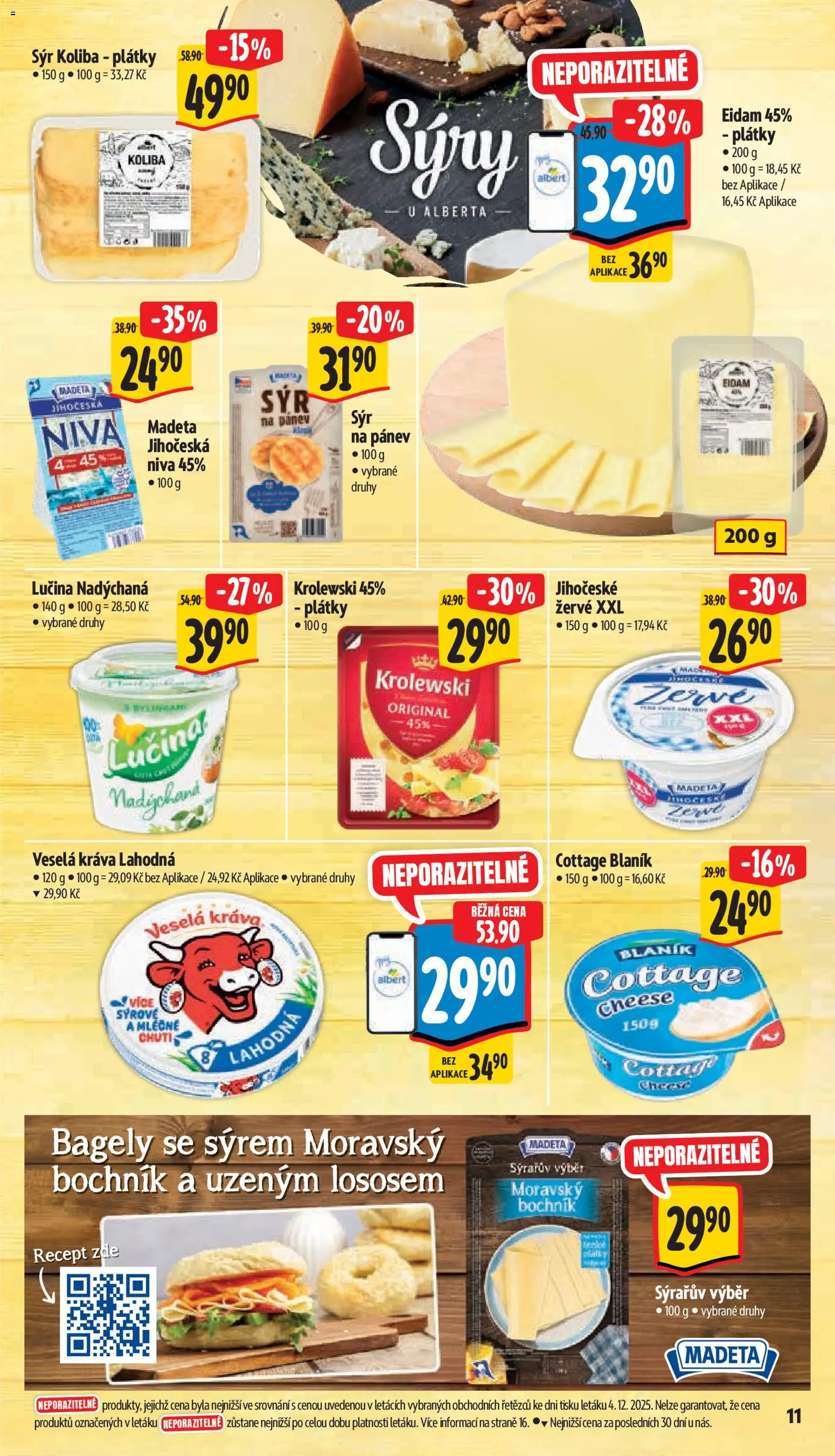 Albert leták - Supermarket od 10.12.2025 | Strana: 18 | Produkty: Lučina, Sýry, Niva, Cottage cheese