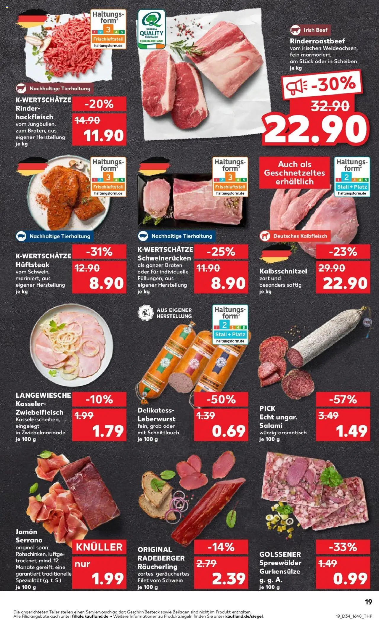 Kaufland prospekt Westerburg	 - gültig ab dem 21.08.2025 | Seite: 19 | Produkte: Schweinerucken, Salami, Steak, Hackfleisch