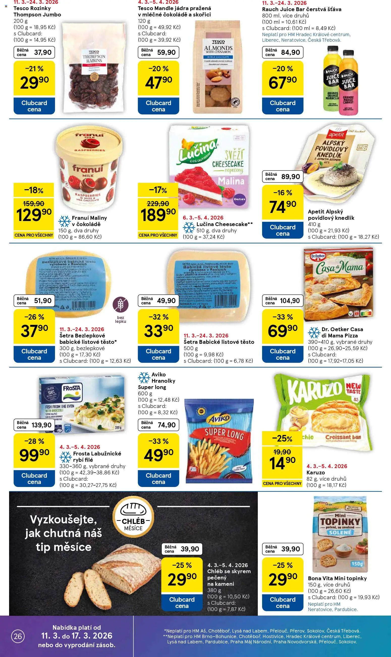 Tesco leták - Hypermarket od 11.03.2026 | Strana: 26 | Produkty: Lučina, Pizza Dr. Oetker, Hranolky, Croissant