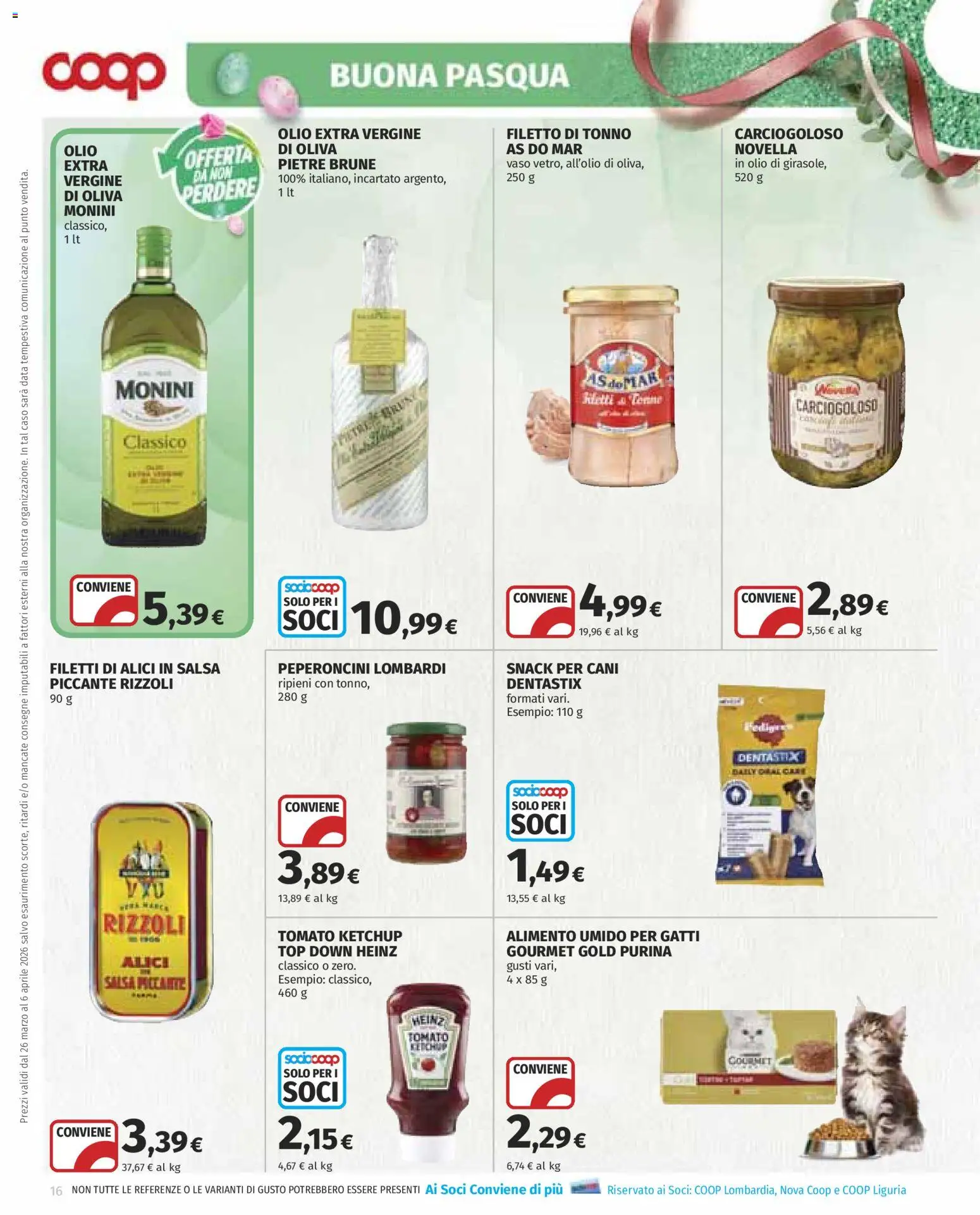 Volantino COOP del 26.03.2026 | Pagina: 16 | Prodotti: Ketchup, Olio, Olio extra vergine, Alici