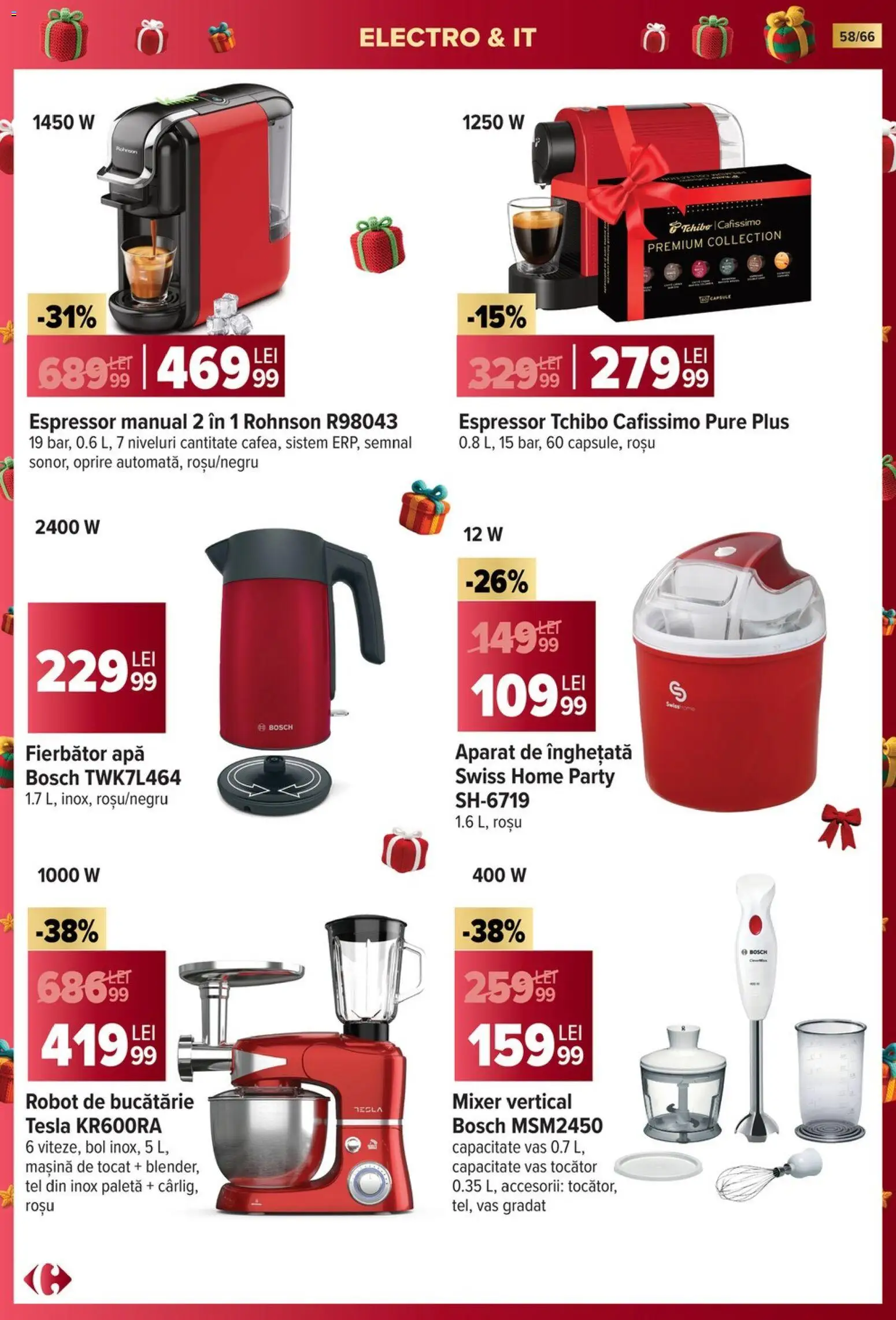 Noul catalog Carrefour – valabil de la 19.11.2025 | Pagină: 58 | Produse: Mașină de tocat, Espressor, Bol, Bucătărie