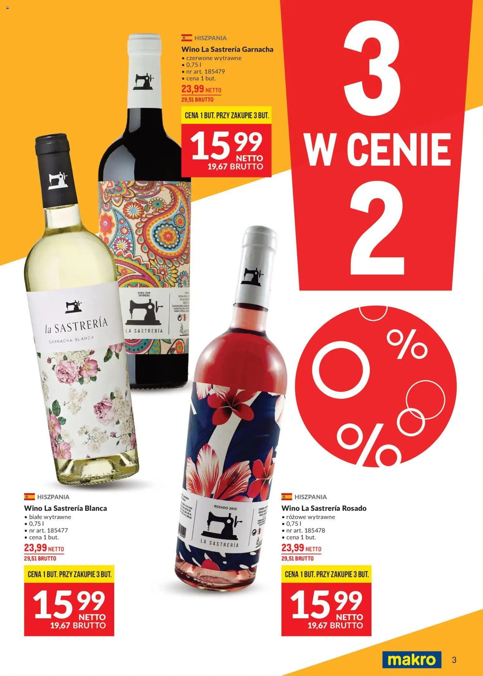 Makro Gazetka - Alkohole marek własnych od 01.02.2026 | Strona: 3 | Produkty: Wino