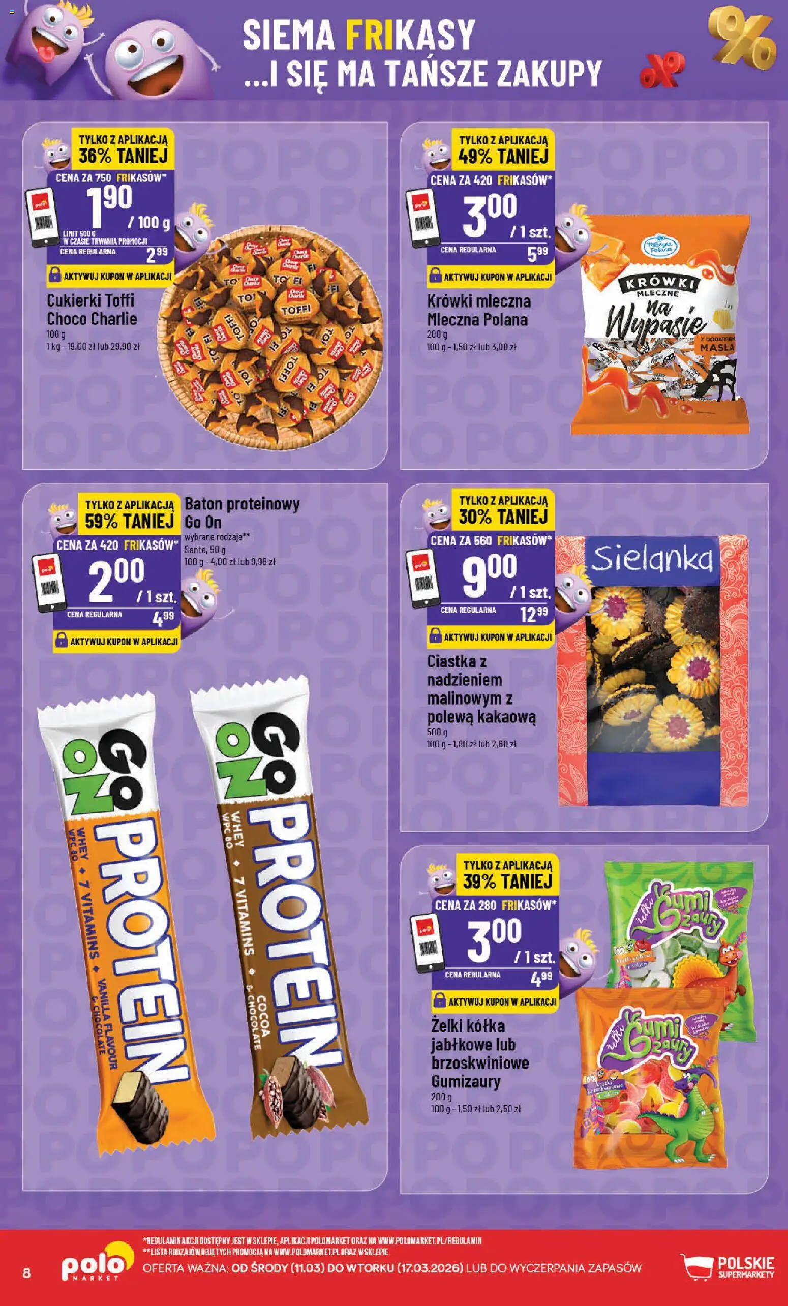 POLOmarket gazetka - Frikasowe Hity od 11.03.2026 | Strona: 8 | Produkty: Żelki, Cukierki, Ciastka, Krówki