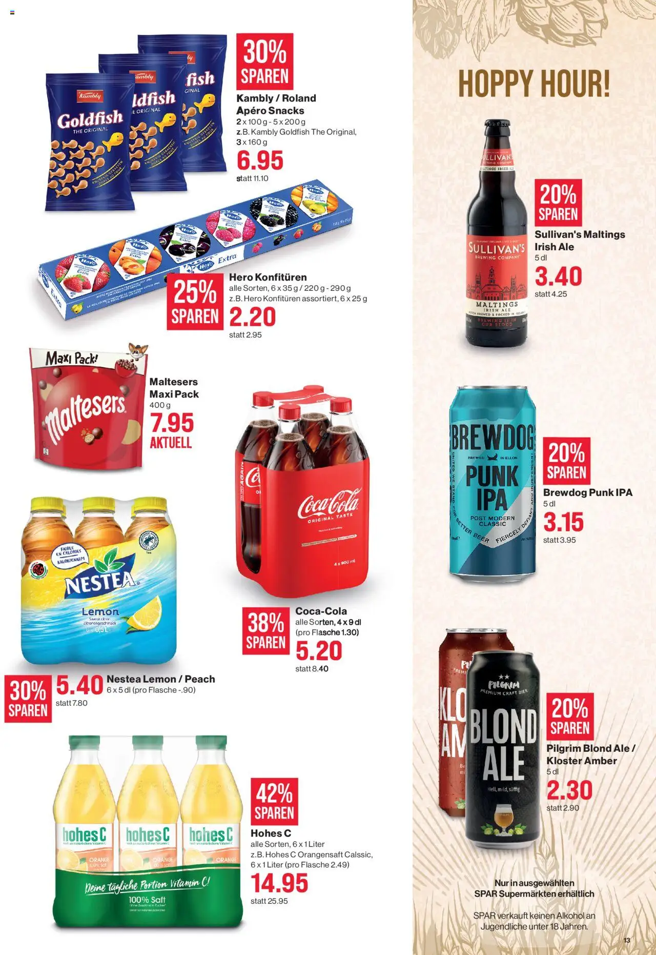 SPAR Aktionen ab 28.08.2025 | Seite: 13 | Produkte: Orangensaft, Saft, Bier