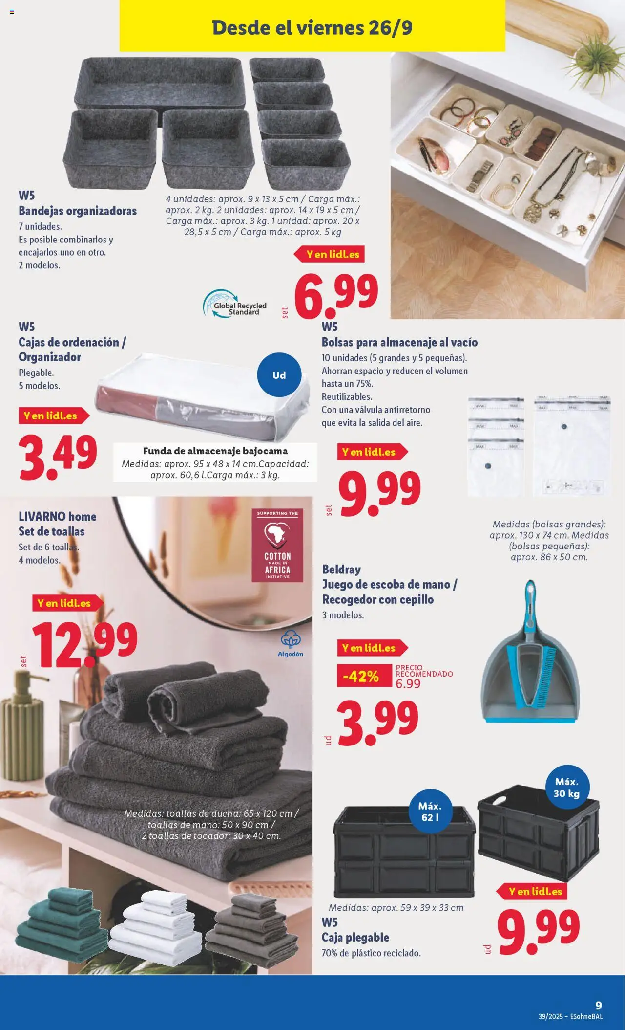 Lidl folleto de bazar │ válido desde el 22.09.2025 | Página: 23 | Productos: Organizador, Almacenaje, Caja, Ducha