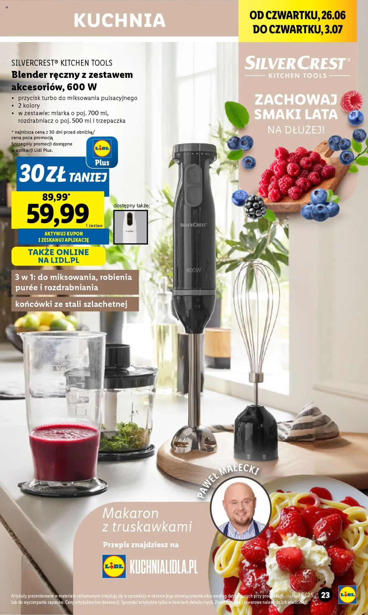 Lidl Katalog od 23.06.2025 | Strona: 25 | Produkty: Blender ręczny, Trzepaczka, Blender, Makaron