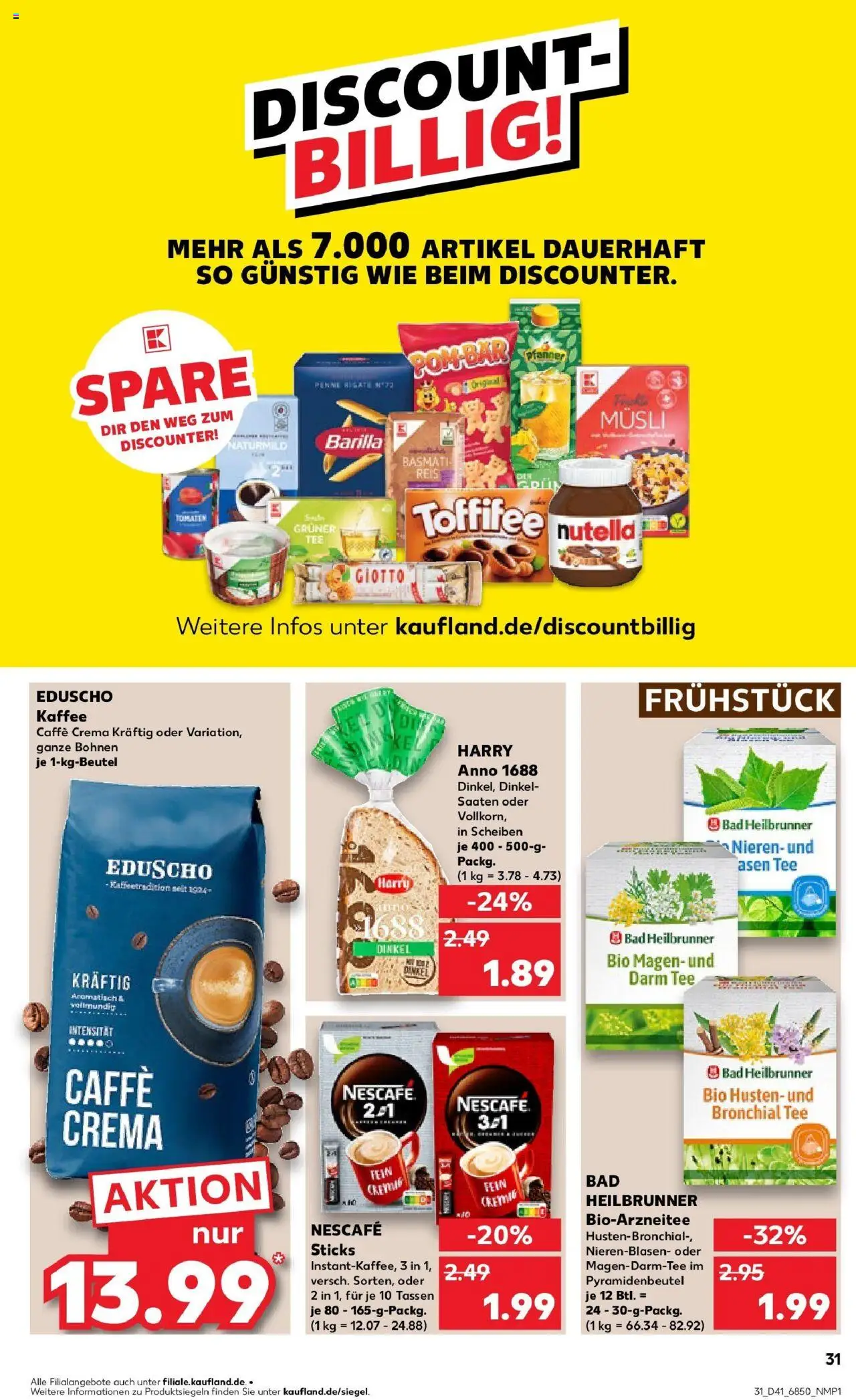 Kaufland prospekt Passau	 – gültig ab 09.10.2025 | Seite: 31 | Produkte: Bad, Toffifee, Tee, Eduscho