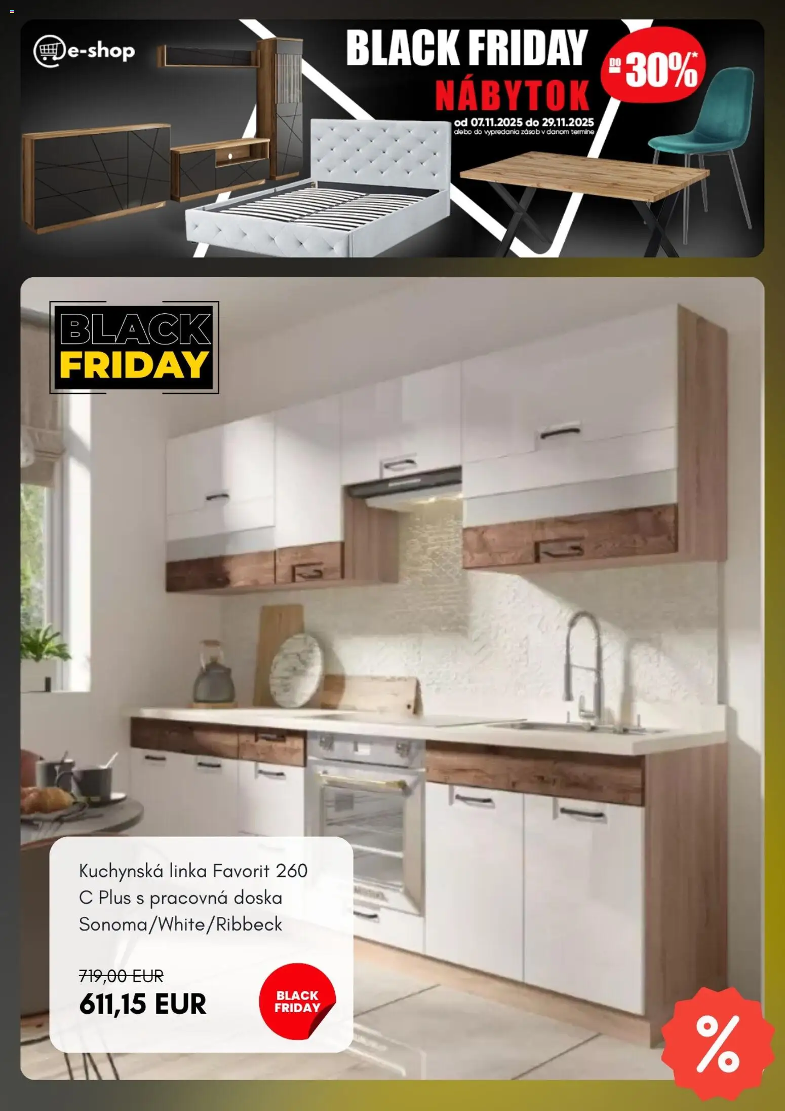 Nové Merkury Market akcie – leták je platný od 07.11.2025 | Strana: 7 | Produkty: Nábytok, Kuchynská linka, Pracovná doska