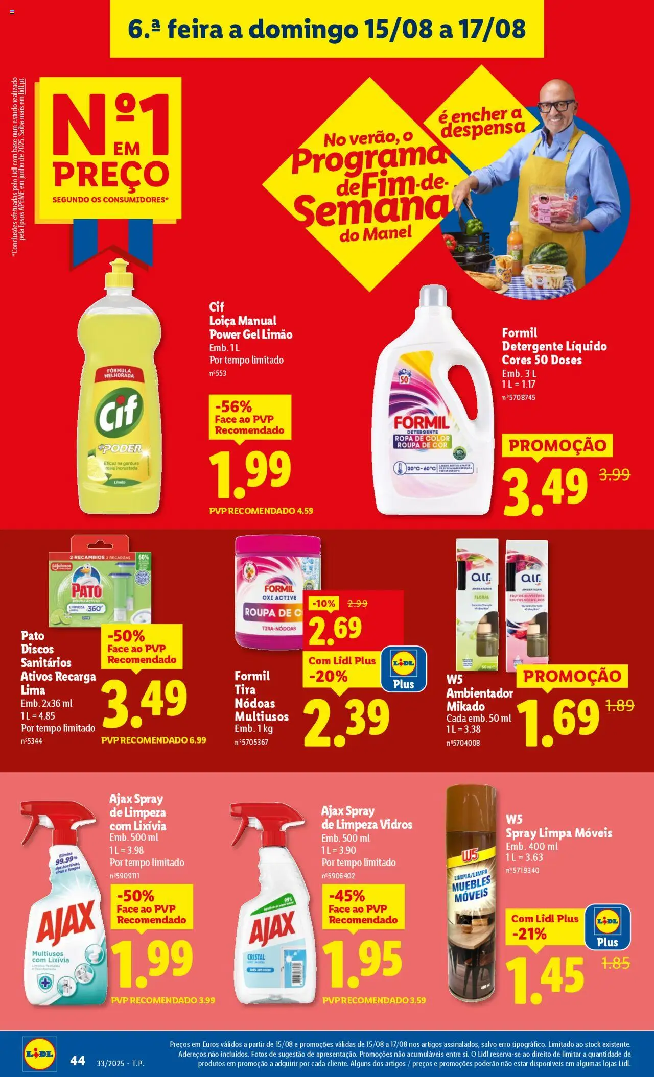 Lidl folheto │ válido de 11.08.2025 | Página: 44 | Produtos: Base, Detergente, Limpa móveis