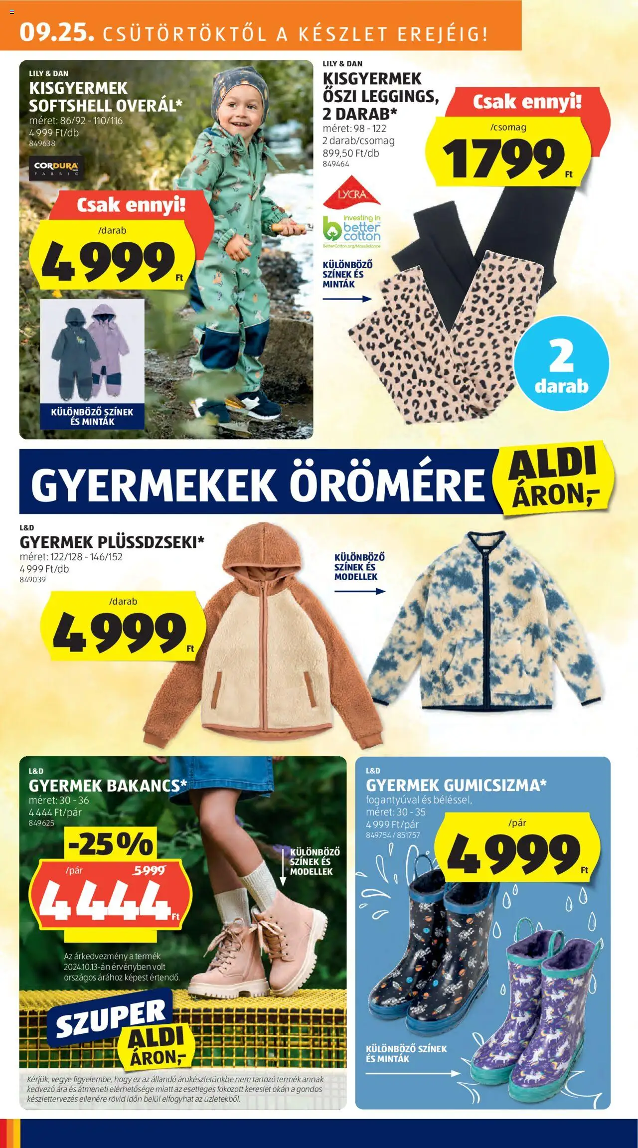 Aldi akciós ujság - amely érvényes a következő dátumtól: 25.09.2025 | Oldal: 20 | Termékek: Leggings