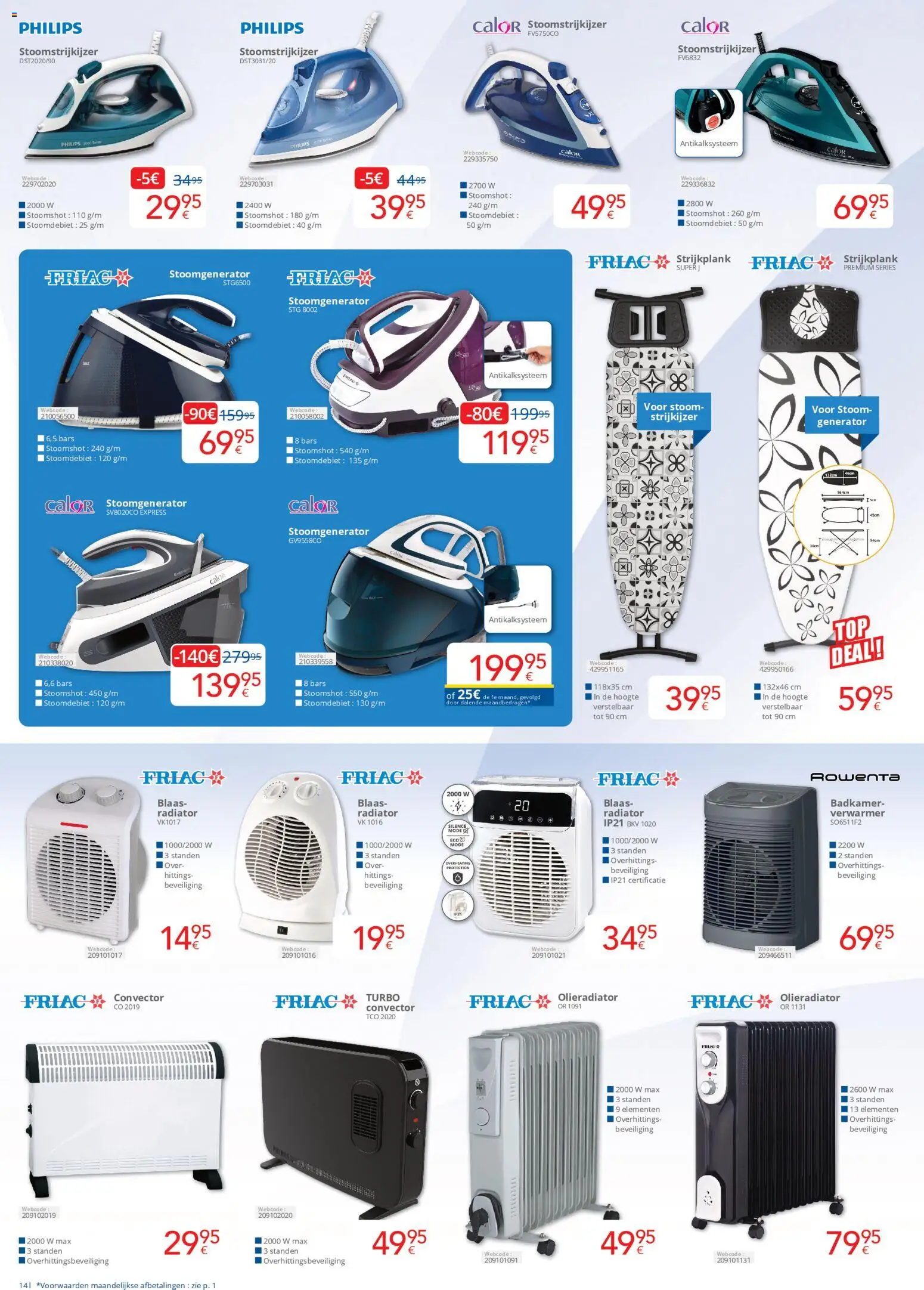 {H1} | Pagina: 14 | Producten: Strijkijzer, Radiator