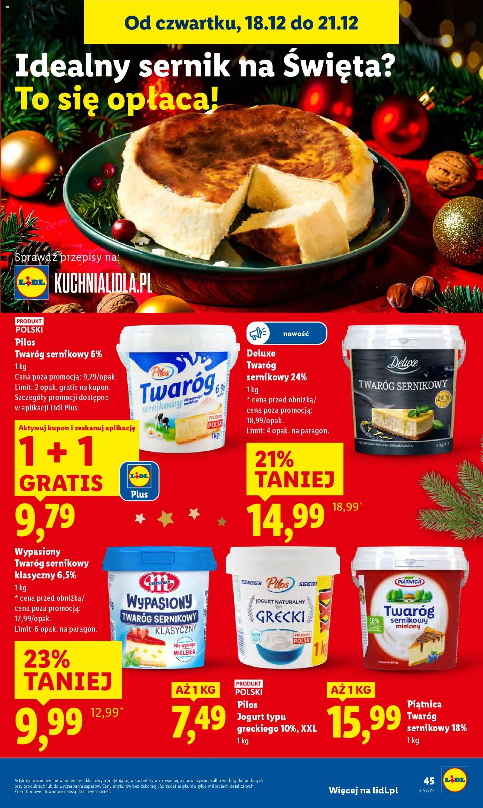 Lidl Gazetka od 18.12.2025 | Strona: 47 | Produkty: Jogurt naturalny, Jogurt, Twaróg