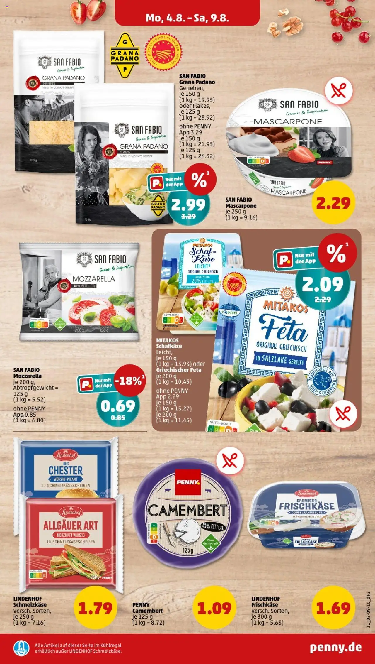 Penny - Nordrhein-Westfalen - gültig ab dem 04.08.2025 | Seite: 11 | Produkte: Feta, Käse, Mozzarella, Frischkase