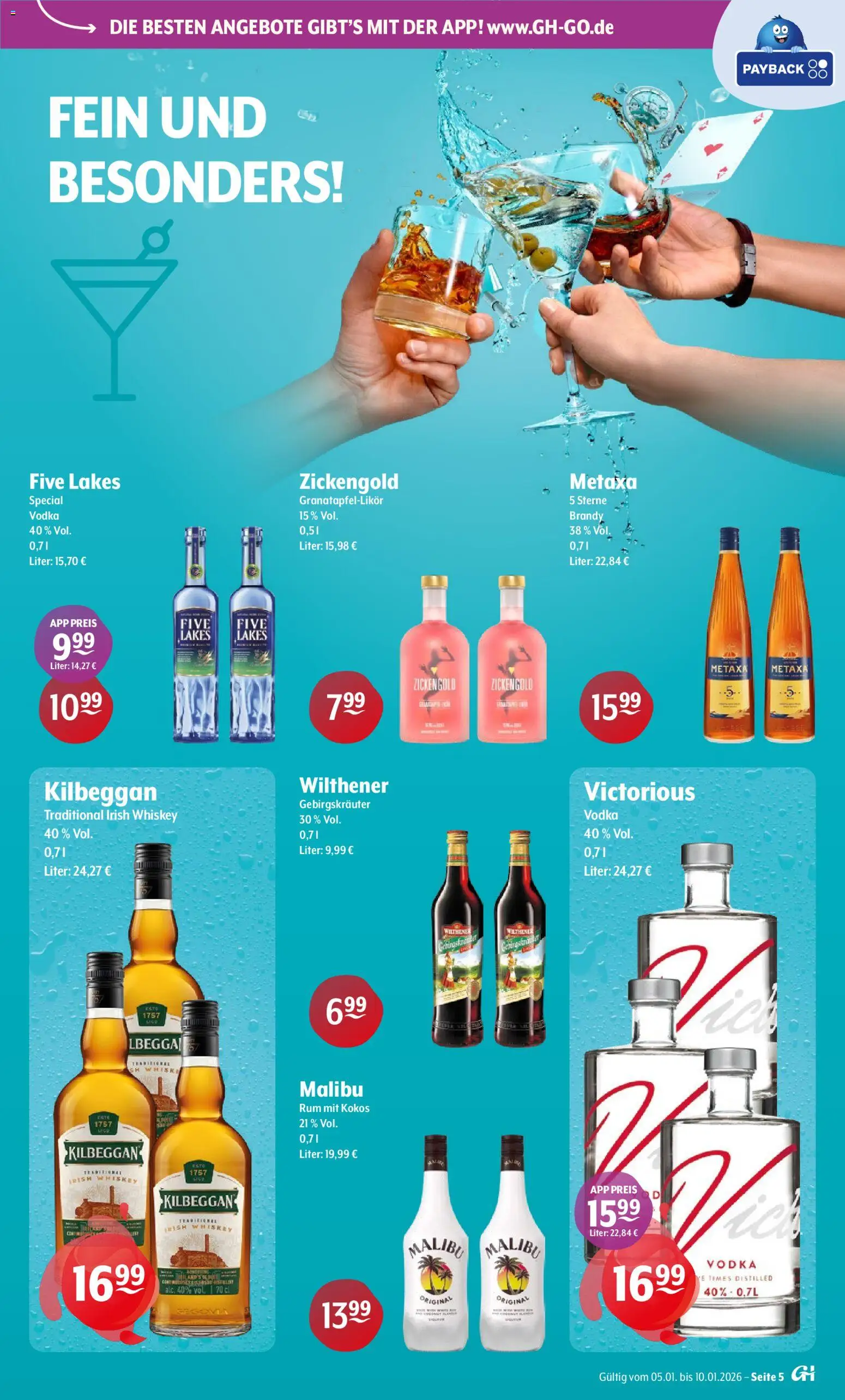 Trink und Spare Prospekt – gültig ab 05.01.2026 | Seite: 5 | Produkte: Rum, Metaxa, Vodka, Whiskey