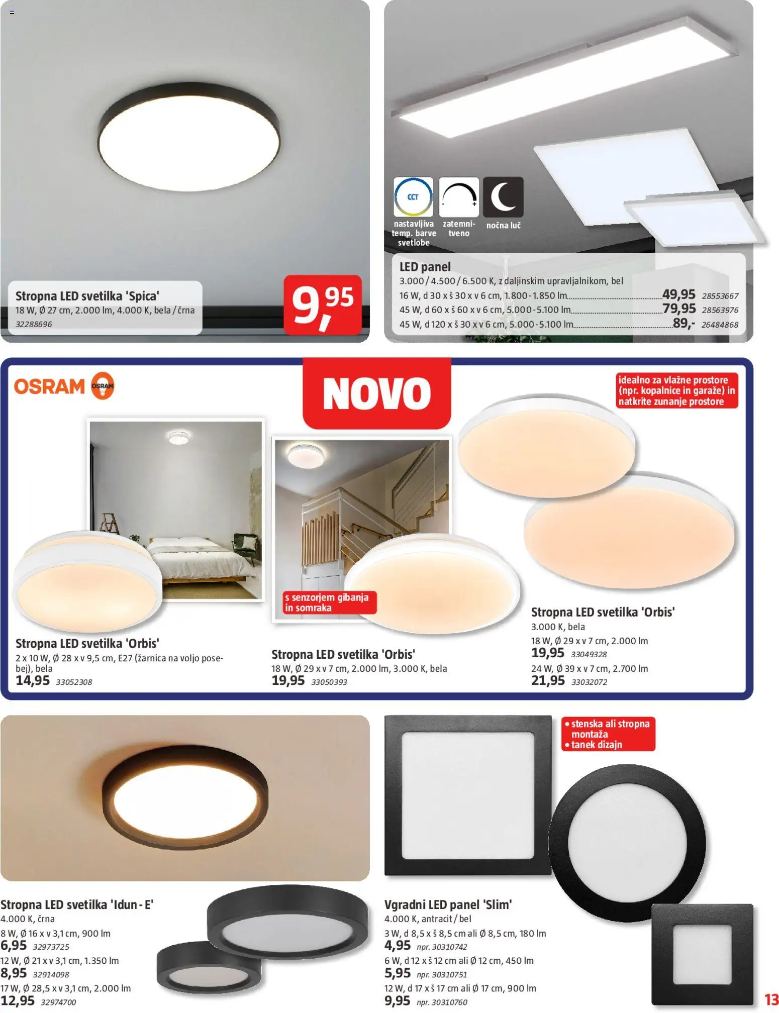Novi Bauhaus katalog ponudbe – veljaven od 27.11.2025 | Stran: 13 | Izdelki: Led svetilka, Svetilka