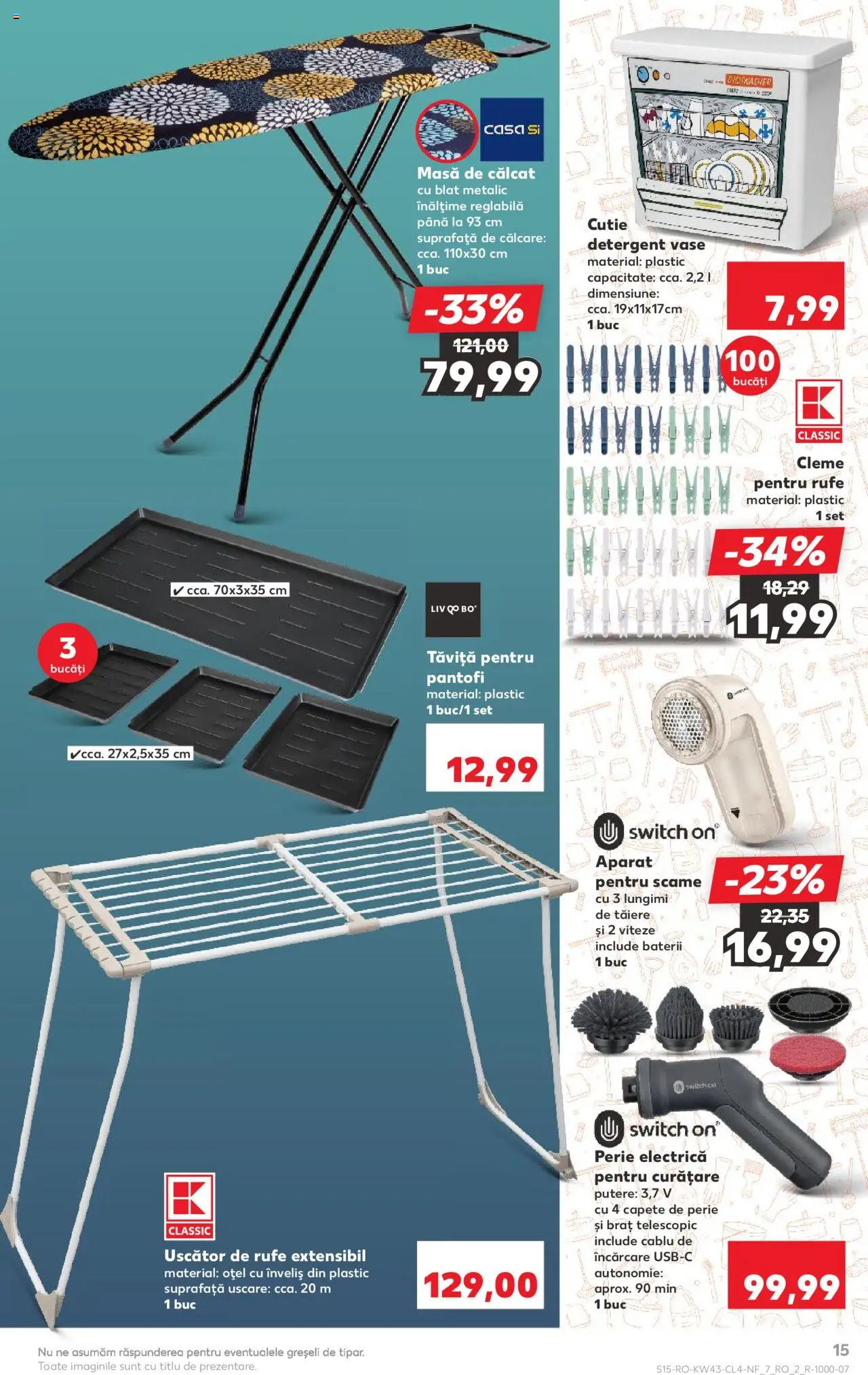 Noul catalog Kaufland – valabil de la 22.10.2025 | Pagină: 15 | Produse: Cablu, Uscător, Baterii, Masă de călcat