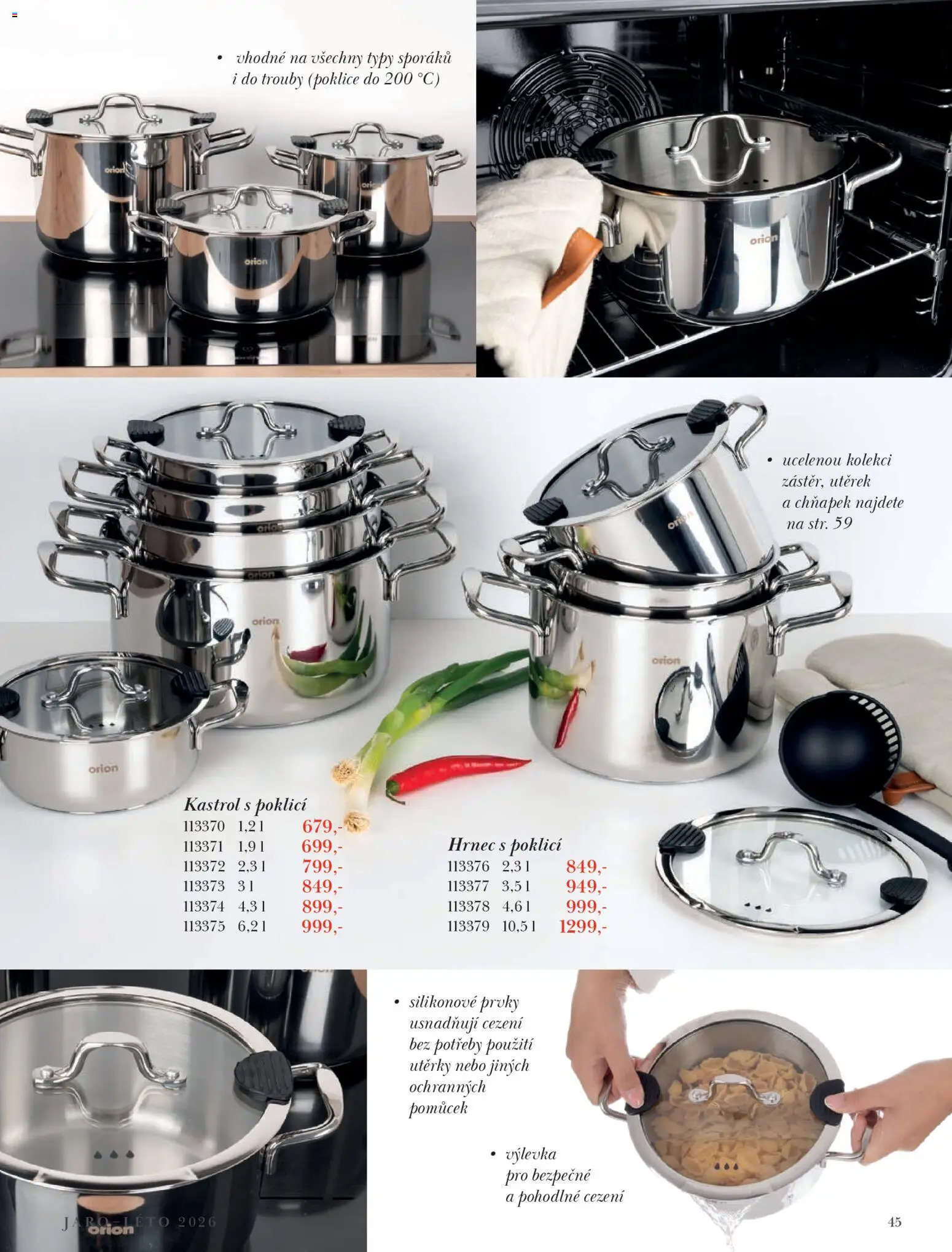 Orion leták - Jaro/Léto 2026 od 09.03.2026 | Strana: 45 | Produkty: Utěrky, Poklice, Hrnec