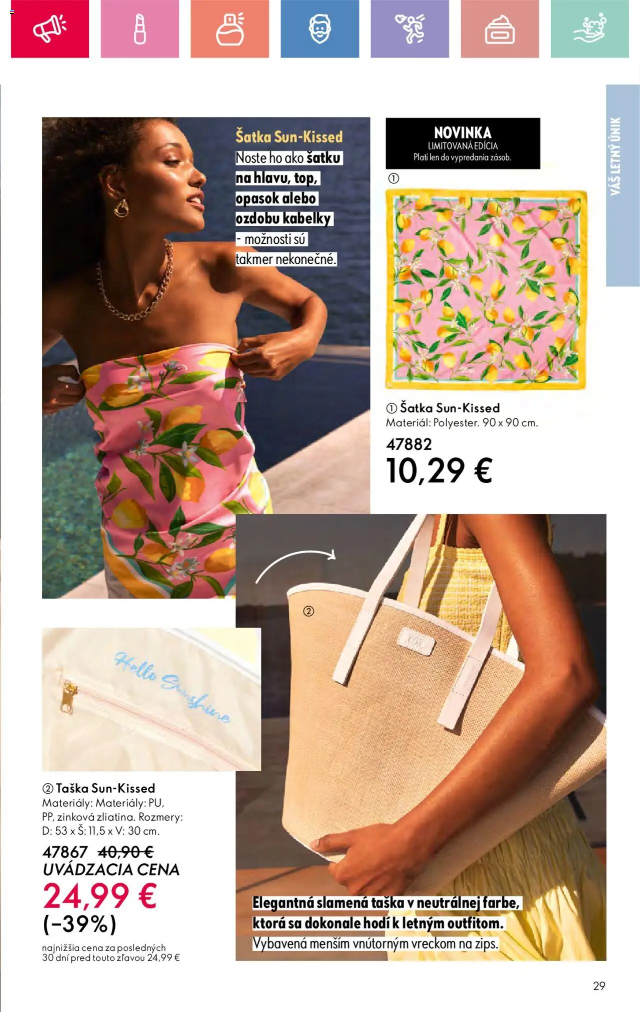 Katalóg Oriflame 9 2025 │ platný od 15.06.2025 | Strana: 29 | Produkty: Šatka, Opasok, Taška