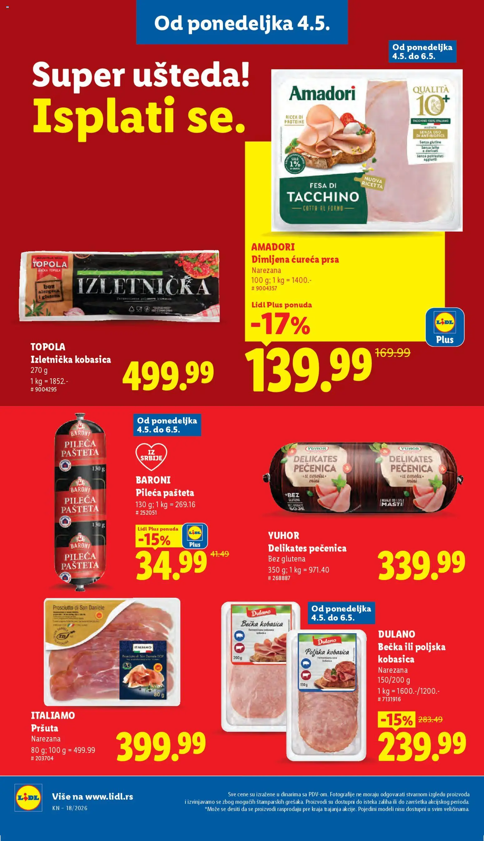 Lidl katalog - važi od 30.04.2026 | Strana: 94 | Proizvode: Kobasica, Pečenica, Pašteta