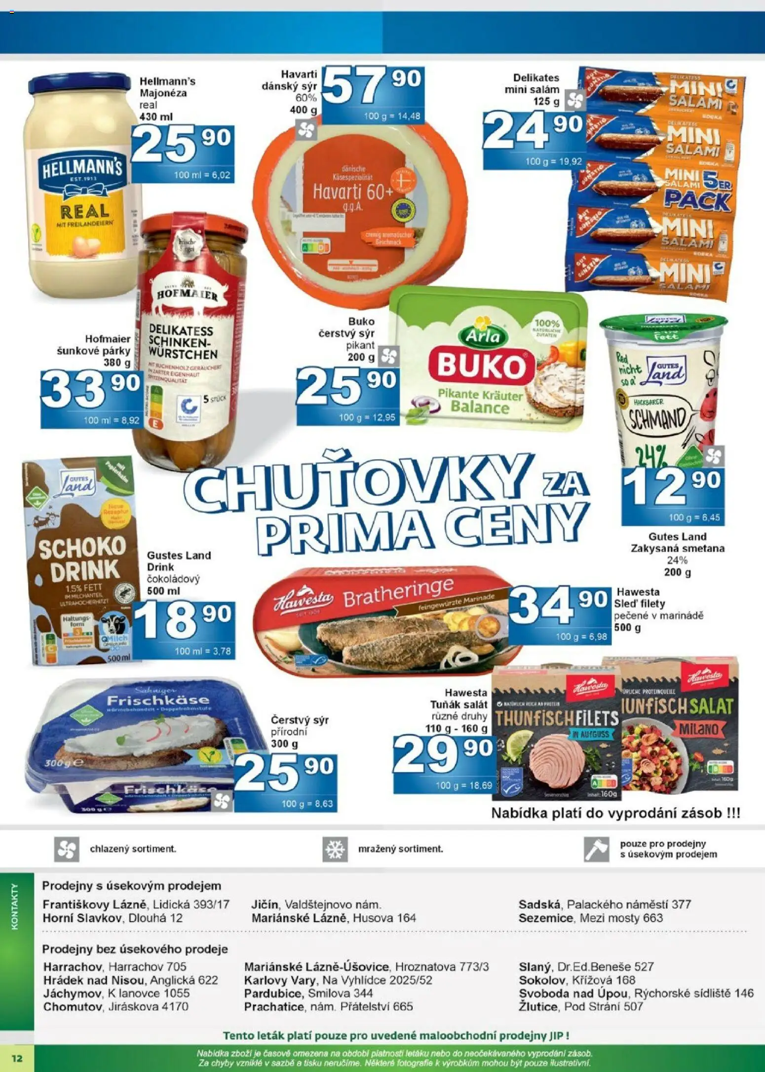 Jip leták od 25.03.2026 | Strana: 12 | Produkty: Tuňák, Salám, Párky, Hellmann's
