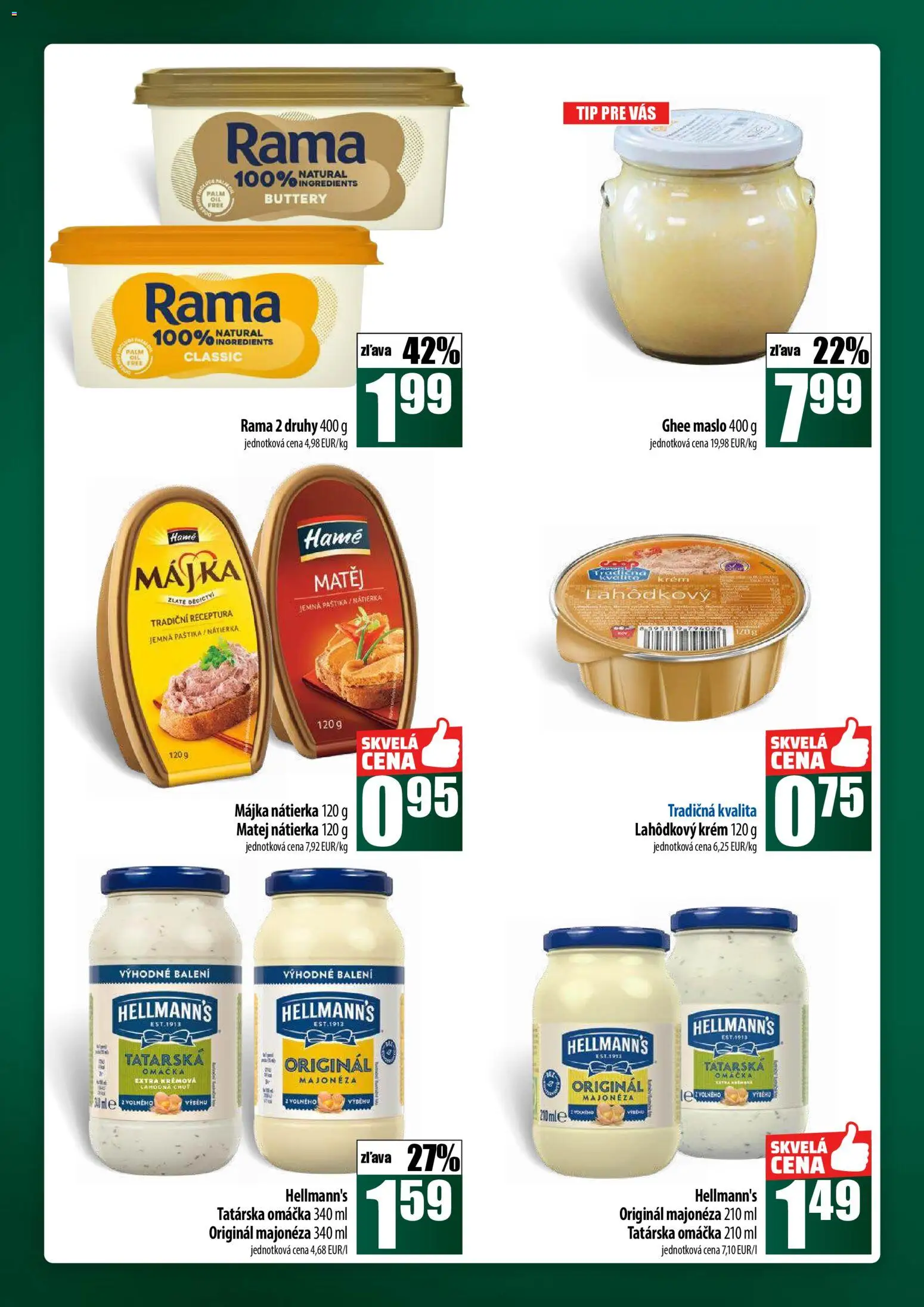 Nové COOP Jednota akcie – leták je platný od 23.10.2025 | Strana: 28 | Produkty: Maslo, Krém, Omáčka, Rama