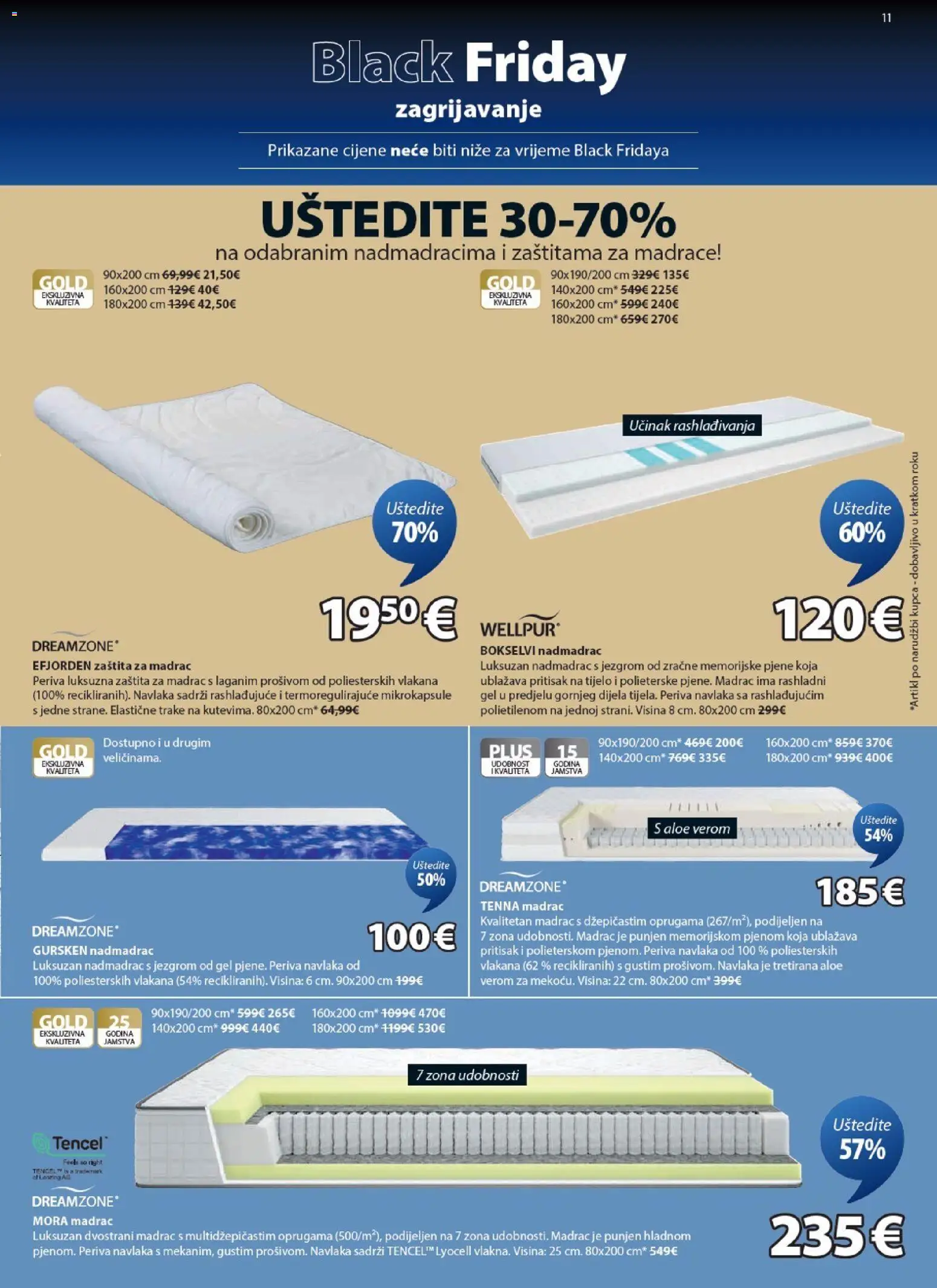 JYSK katalog | vrijedi od 19.11.2025 | Stranica: 11 | Proizvodi: Madrac, Elastične trake, Nadmadrac