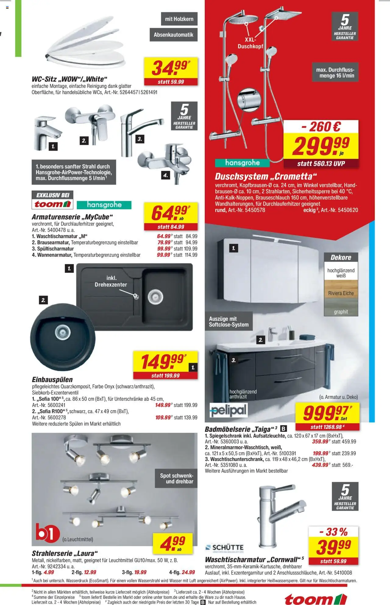 Toom Baumarkt Prospekt - gültig ab dem 11.08.2025 | Seite: 15 | Produkte: Armatur, Spiegelschrank, Wasser, Duschkopf