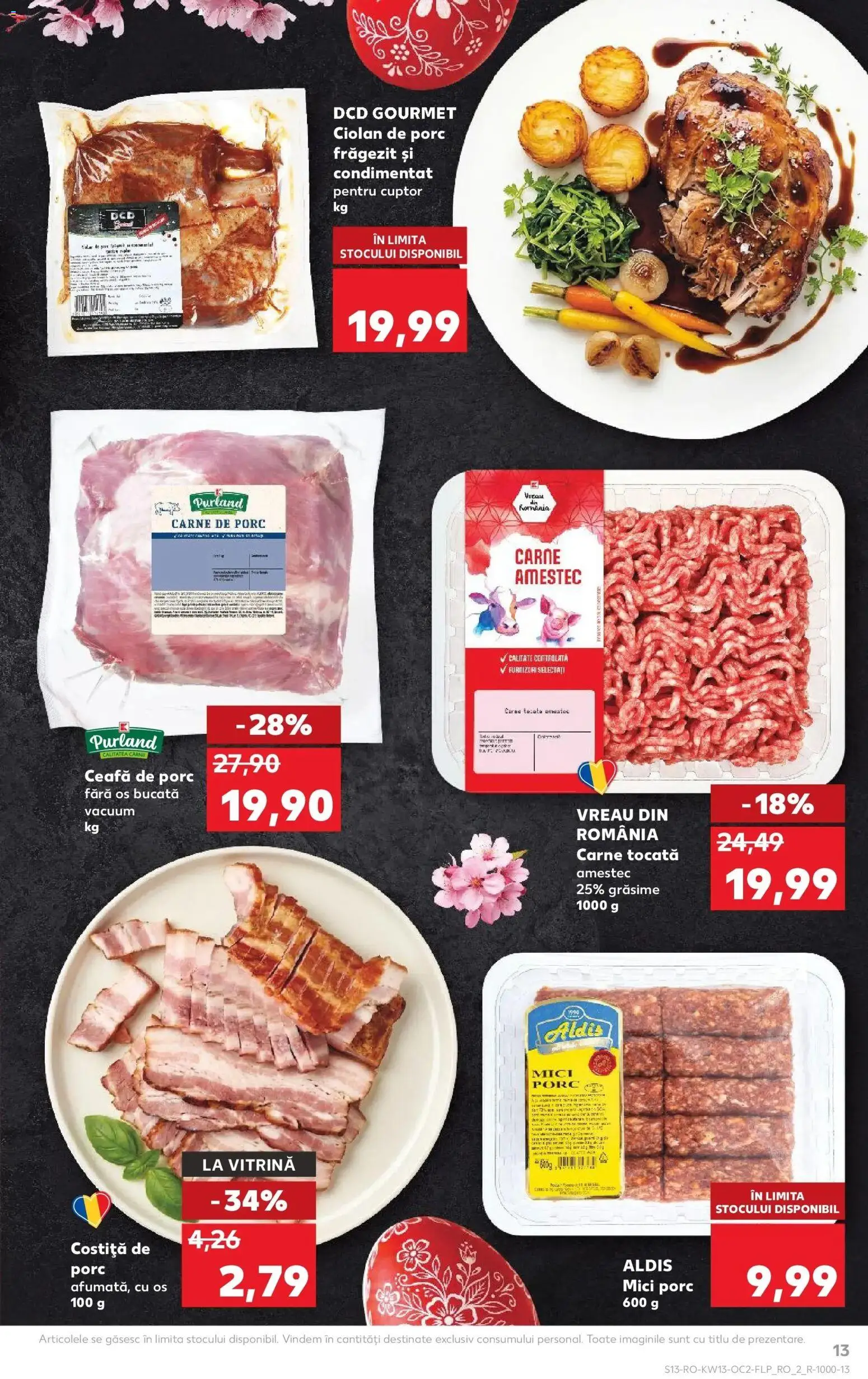 Noul catalog Kaufland – valabil de la 25.03.2026 | Pagină: 13 | Produse: Keçeli kalem, Mici, Carne De Porc, Carne tocată