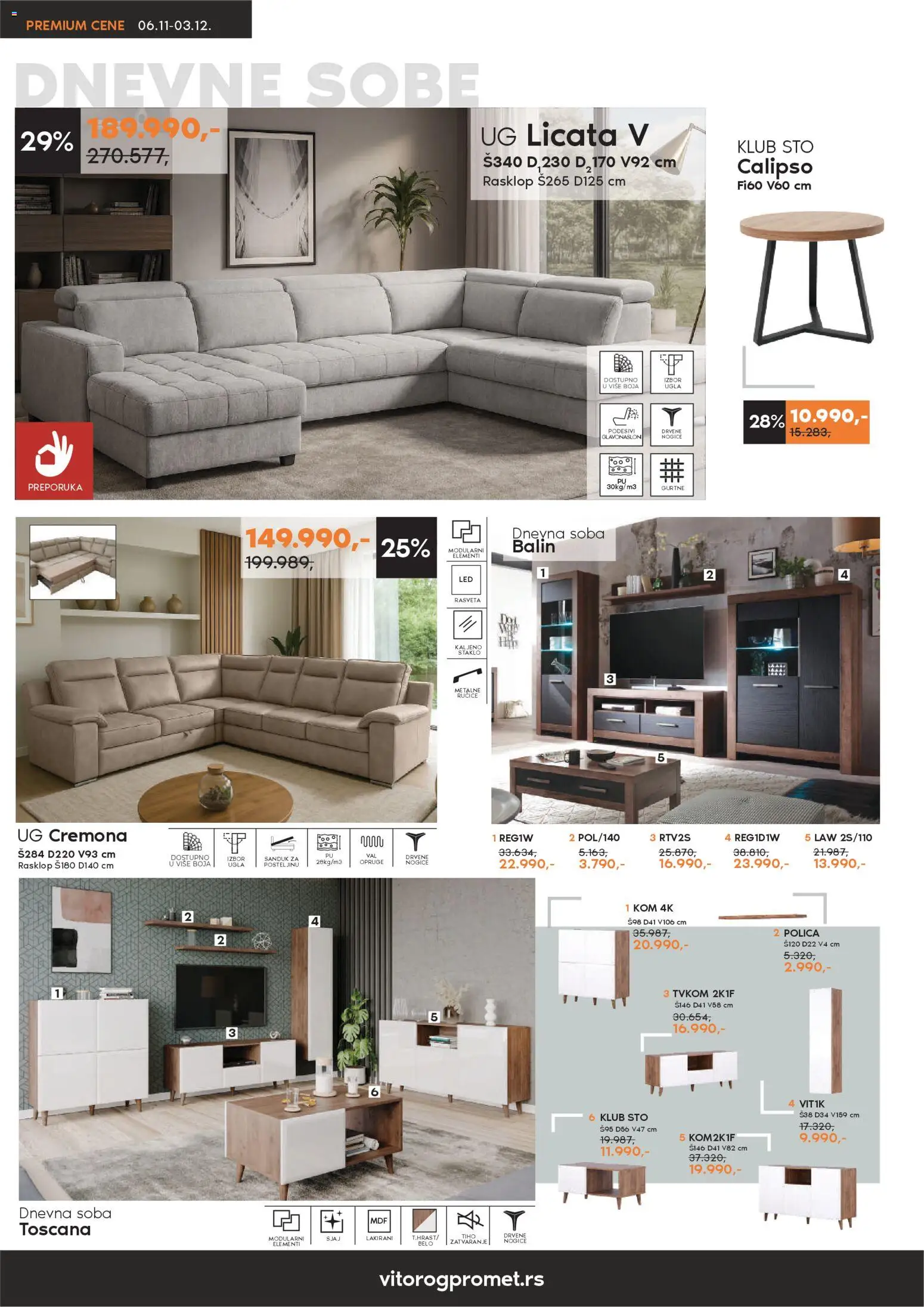 Vitorog katalog - važi od 06.11.2025 | Strana: 2 | Proizvode: Polica, Sto