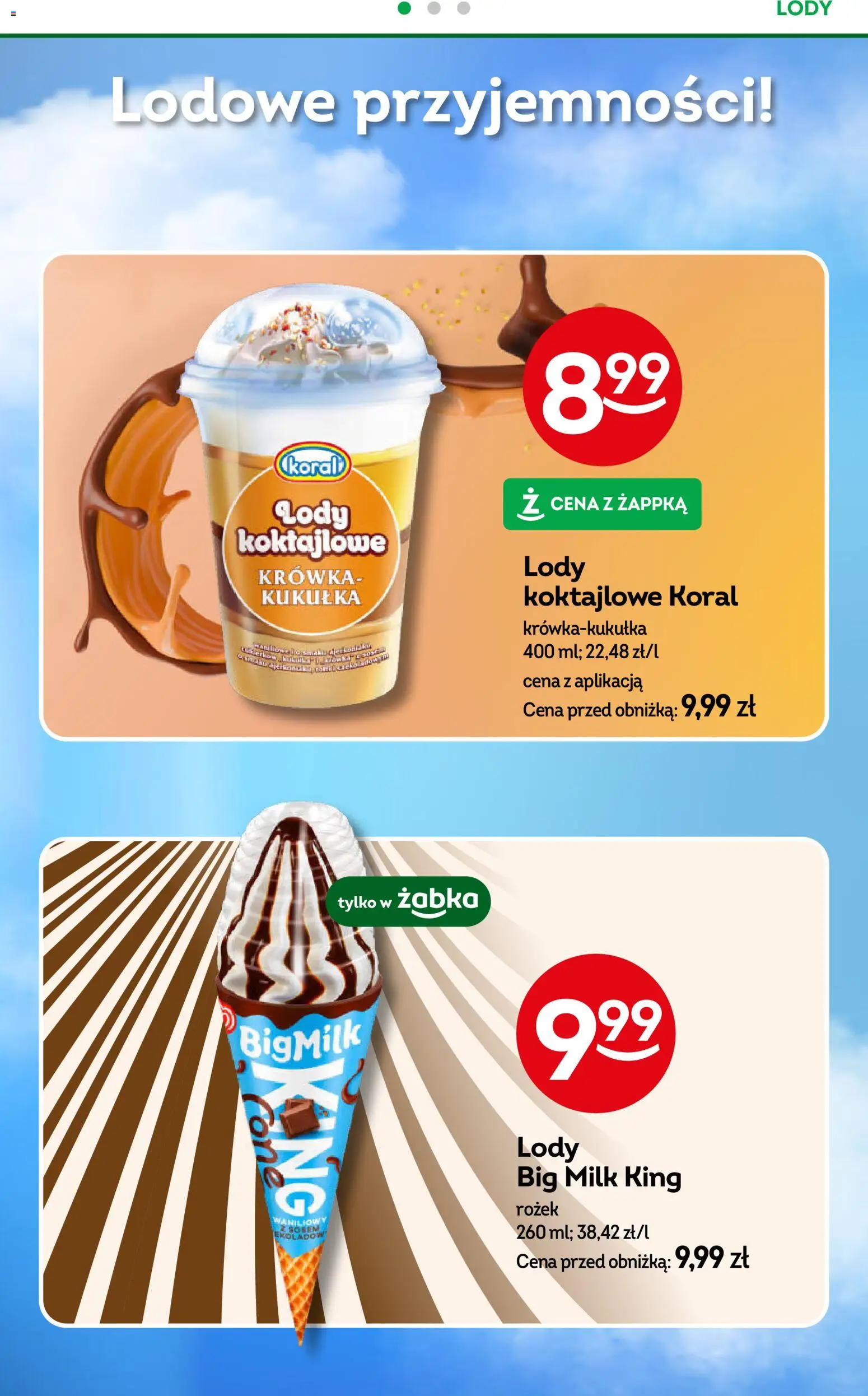 Żabka Gazetka od 22.10.2025 | Strona: 68 | Produkty: Krowka, Big Milk, Lody