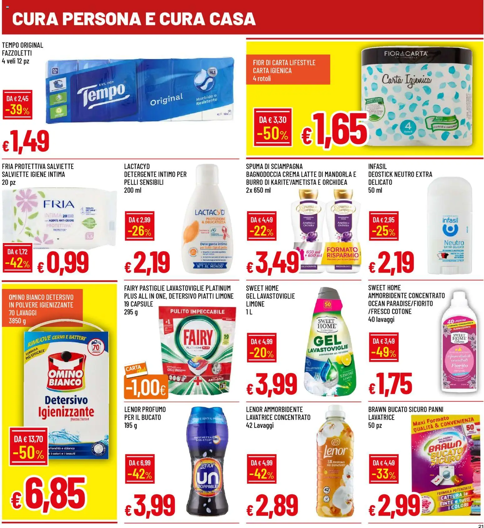 Volantino Galassia del 23.04.2026 | Pagina: 21 | Prodotti: Crema, Carta igienica, Ammorbidente, Detergente intimo