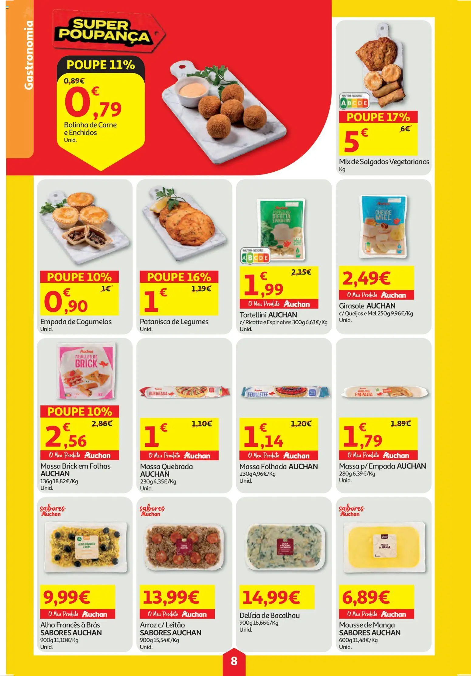Auchan folheto │ válido de 26.03.2026 | Página: 8 | Produtos: Espinafres, Bacalhau, Alho francês, Arroz