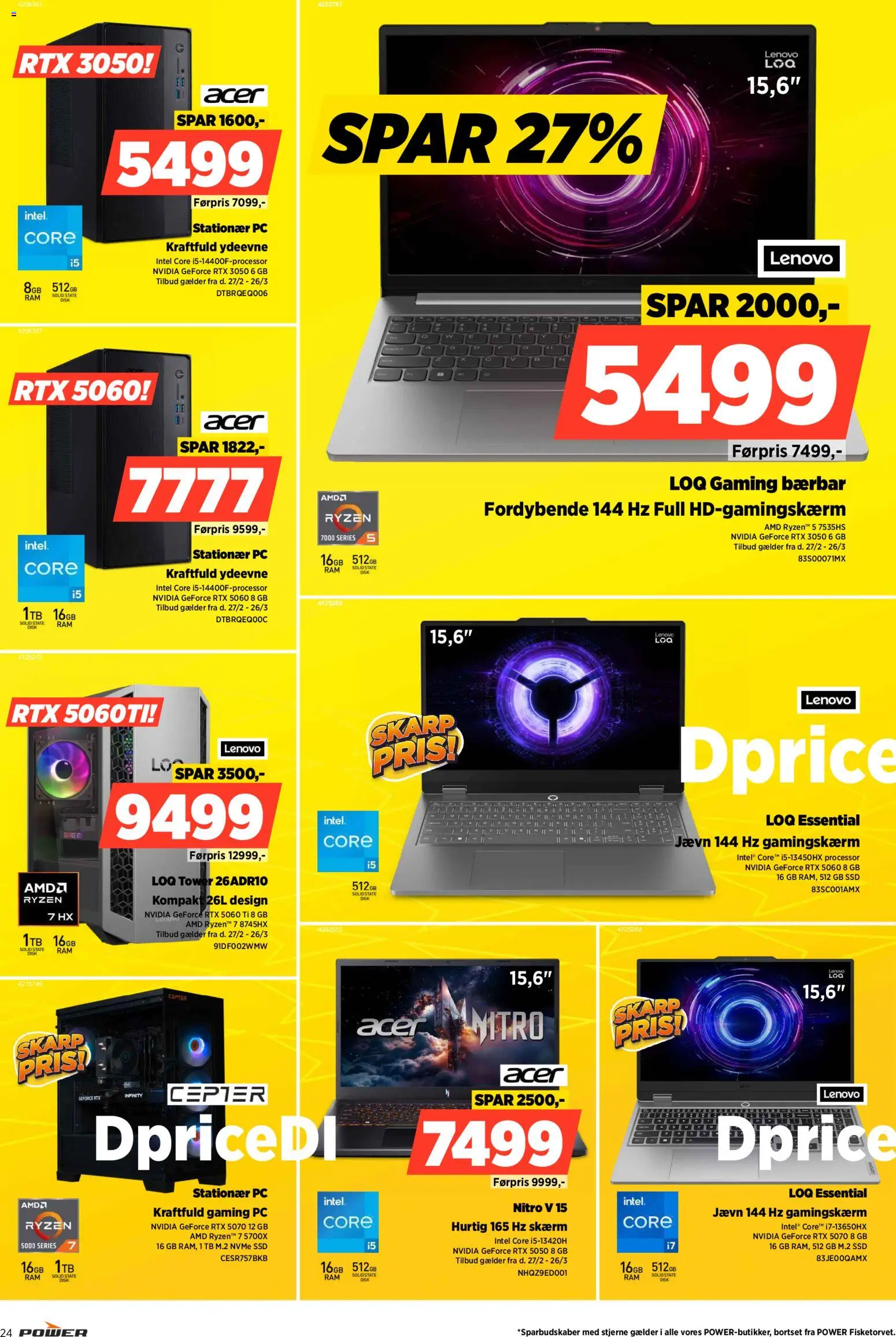 Power tilbudsavis – gyldig fra 20.03.2026 | Side: 24 | Produkter: Processor, Skærm, Disk, Gaming PC