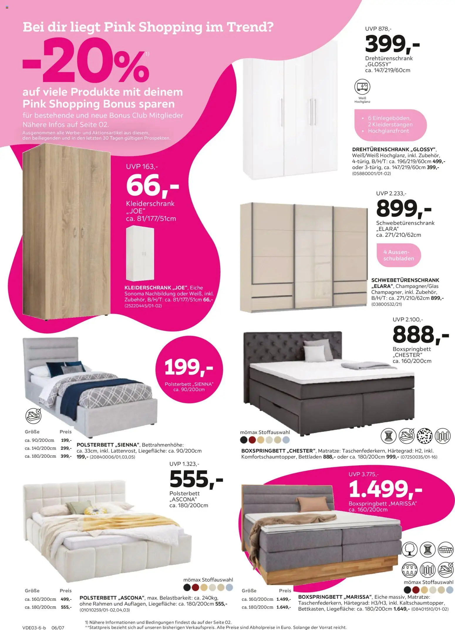 Mömax Prospekt 	 – gültig ab 02.03.2026 | Seite: 6 | Produkte: Matratze, Schwebetürenschrank, Boxspringbett, Polsterbett