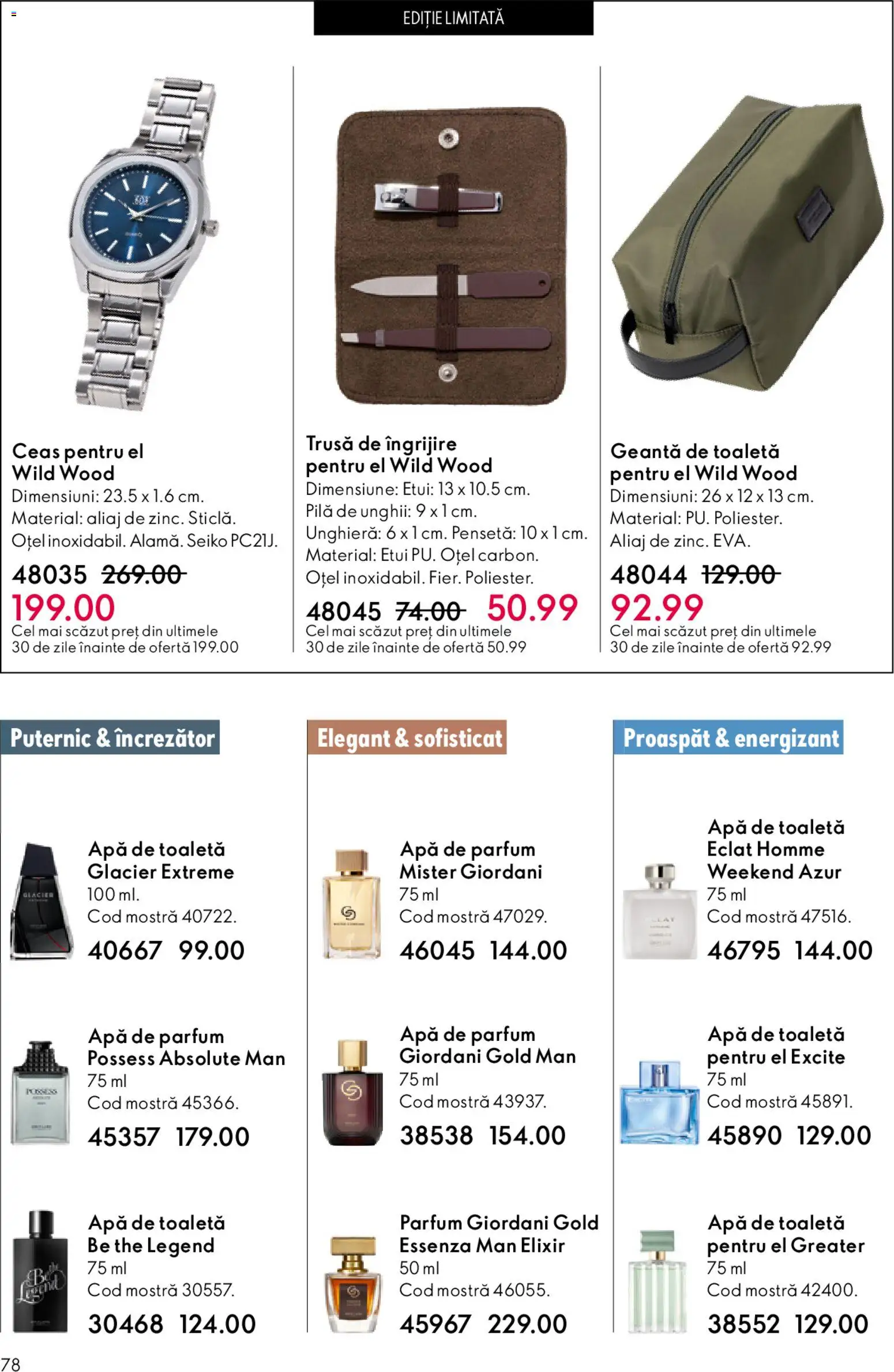 Noul catalog Oriflame – valabil de la 15.04.2026 | Pagină: 78 | Produse: Ceas, Apă de parfum, Geantă, Apă