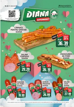 Ofertele Diana valabile de la 01.02.2026 | Pagină: 1 | Produse: Grătar, Crenvurști, Salam, Parizer