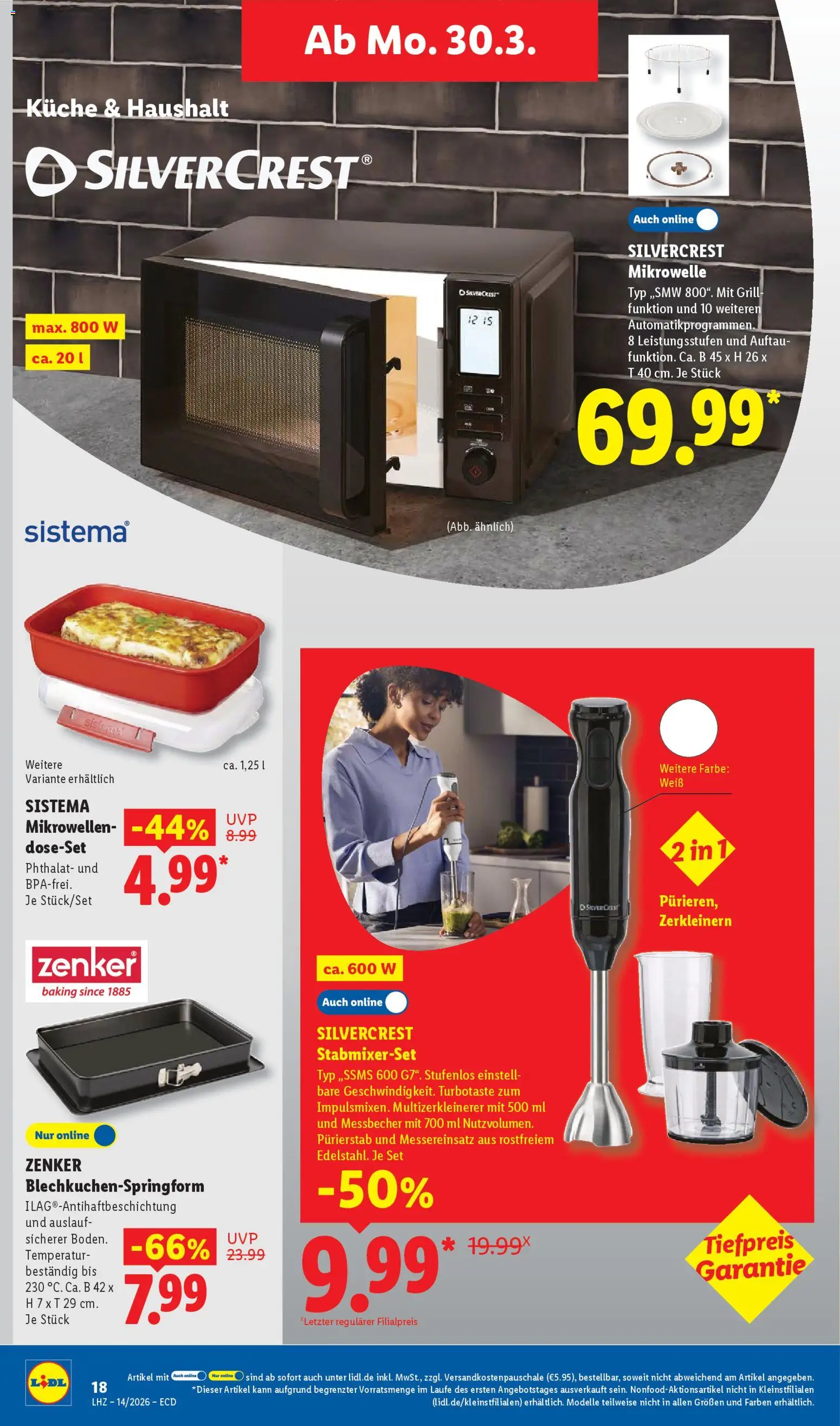 Lidl Prospekt – gültig ab 30.03.2026 | Seite: 38 | Produkte: Mikrowelle, Grill, Küche