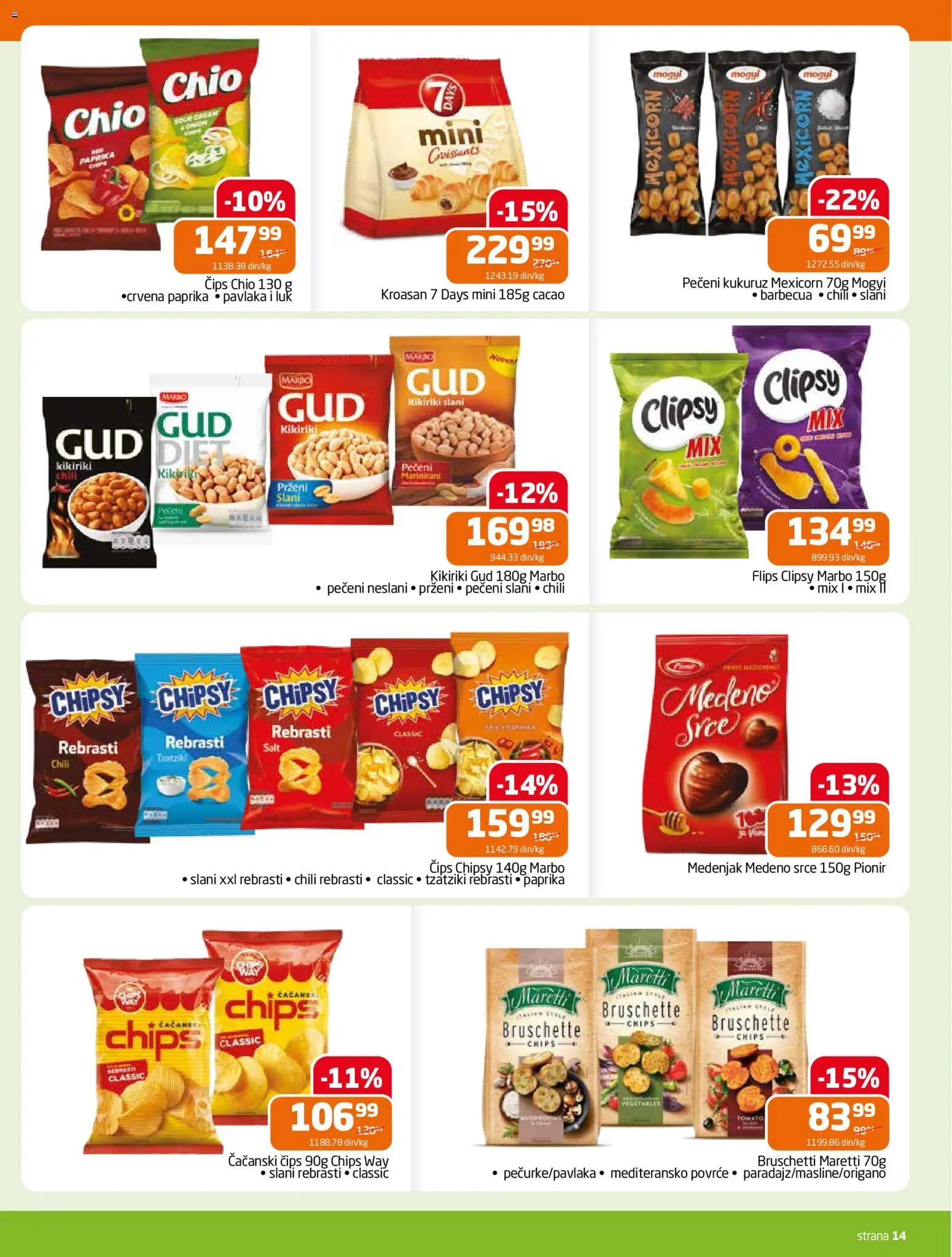 Gomex katalog - važi od 18.02.2026 | Strana: 12 | Proizvode: Čips, Paprika, Kroasan, Kikiriki
